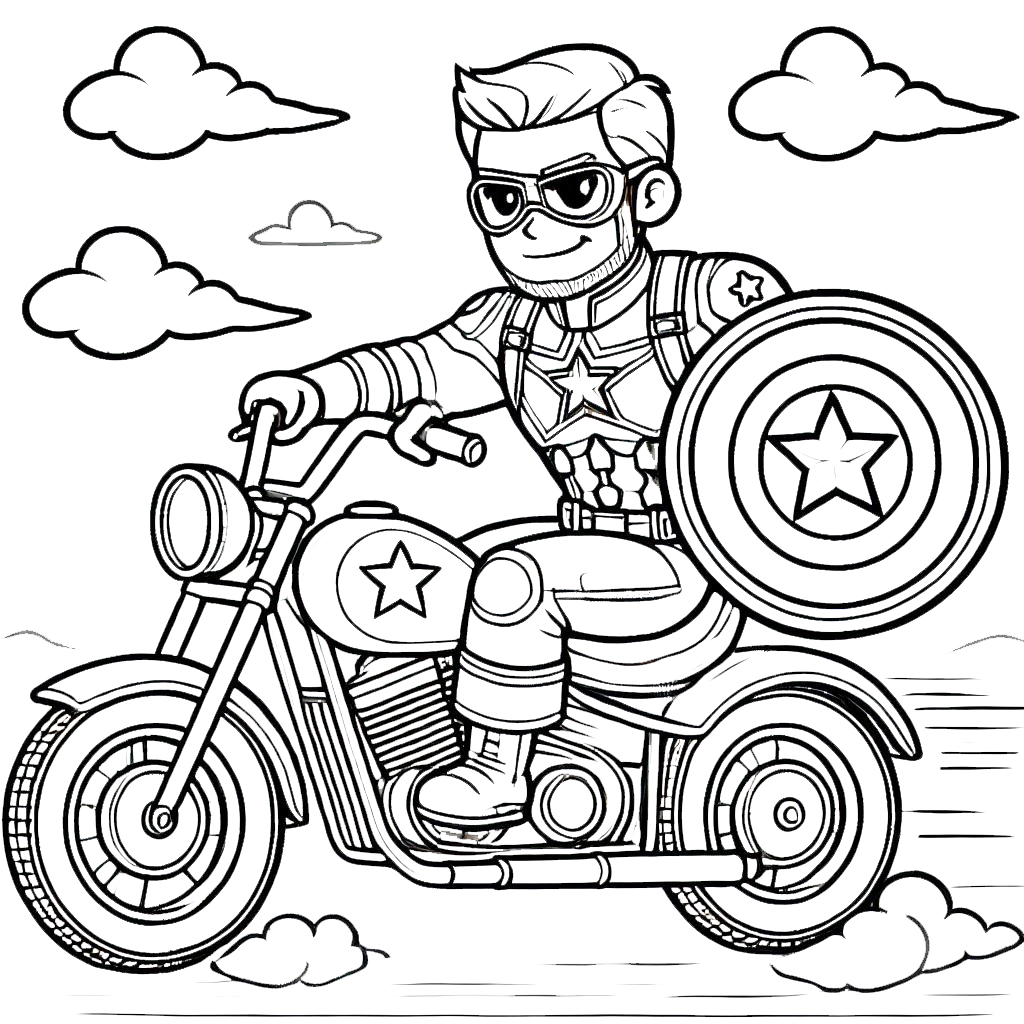 coloriage Captain American pour enfant de 4 ans 1