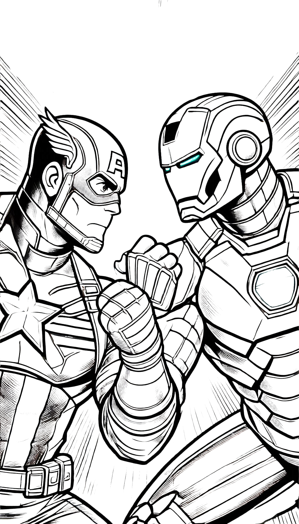 coloriage Captain American et découpage à imprimer 1