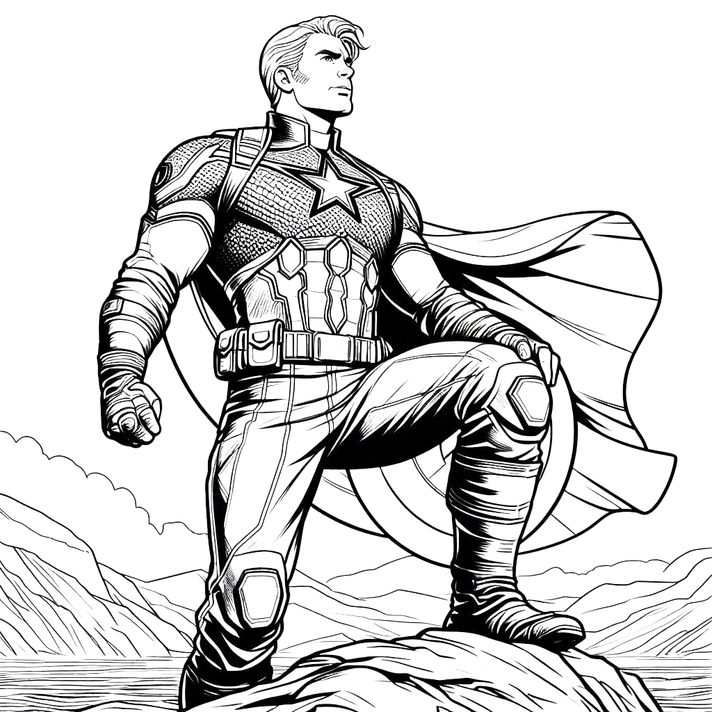 a imprimer coloriage Captain American gratuit 1