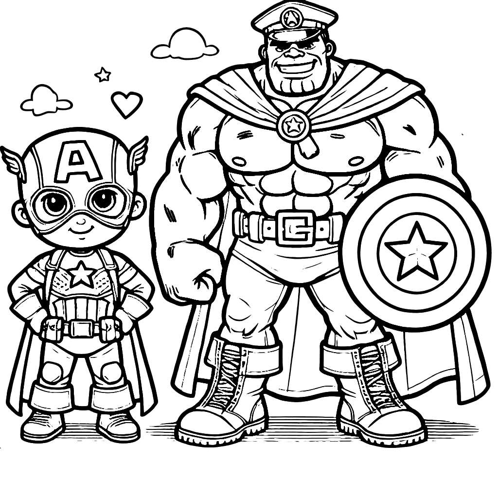 coloriage Captain American d'enfant a imprimer