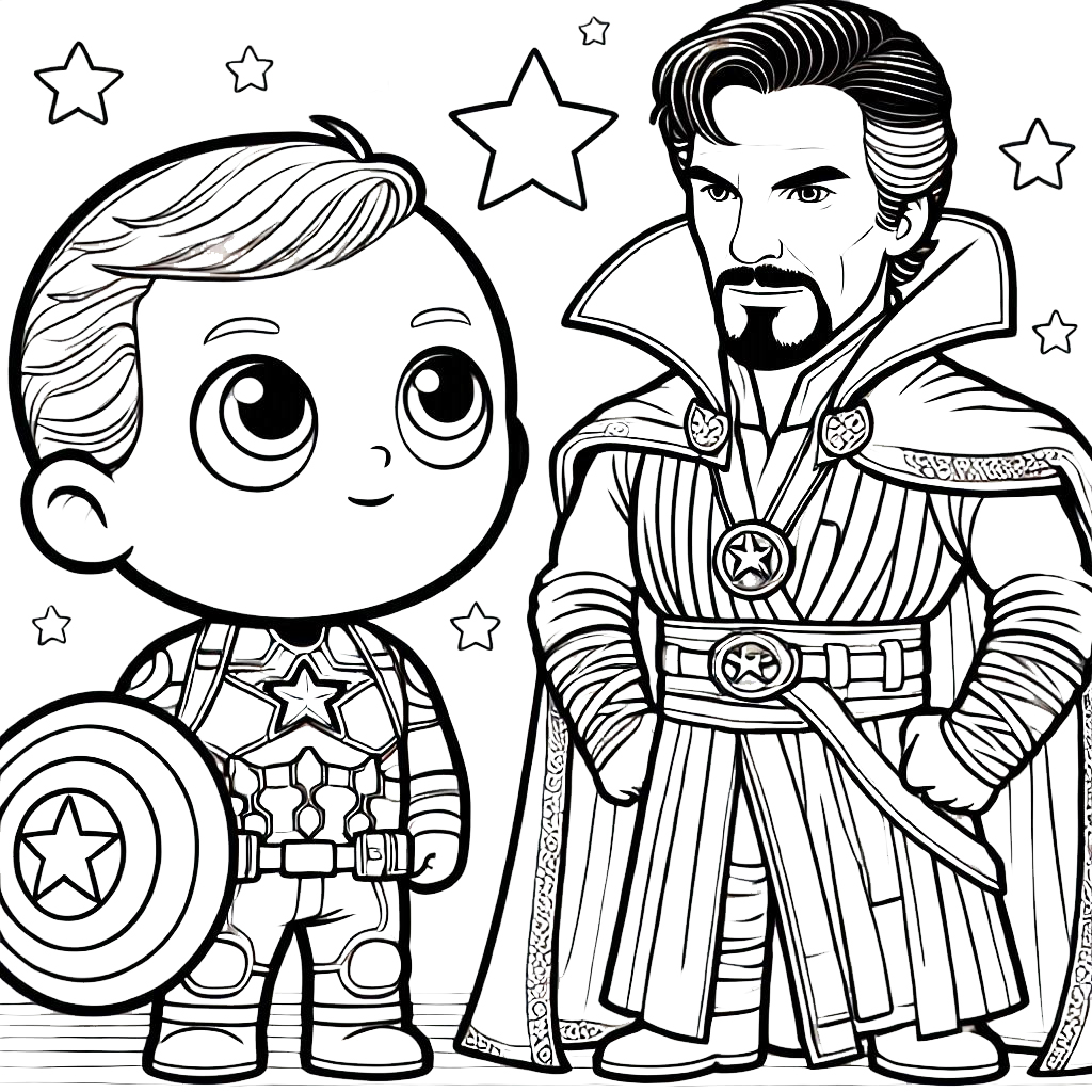 coloriage Captain American et decoupage