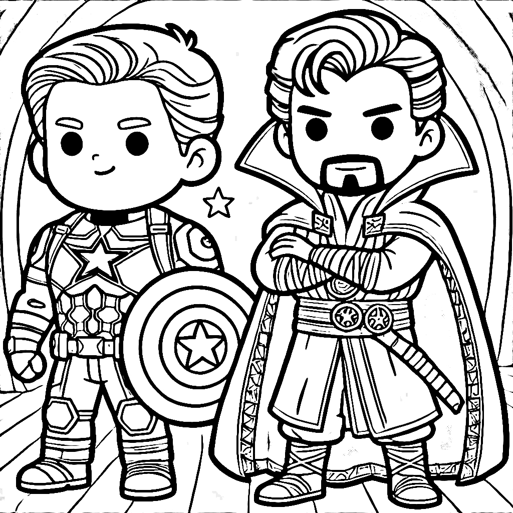 coloriage Captain American pour enfant de 5 ans