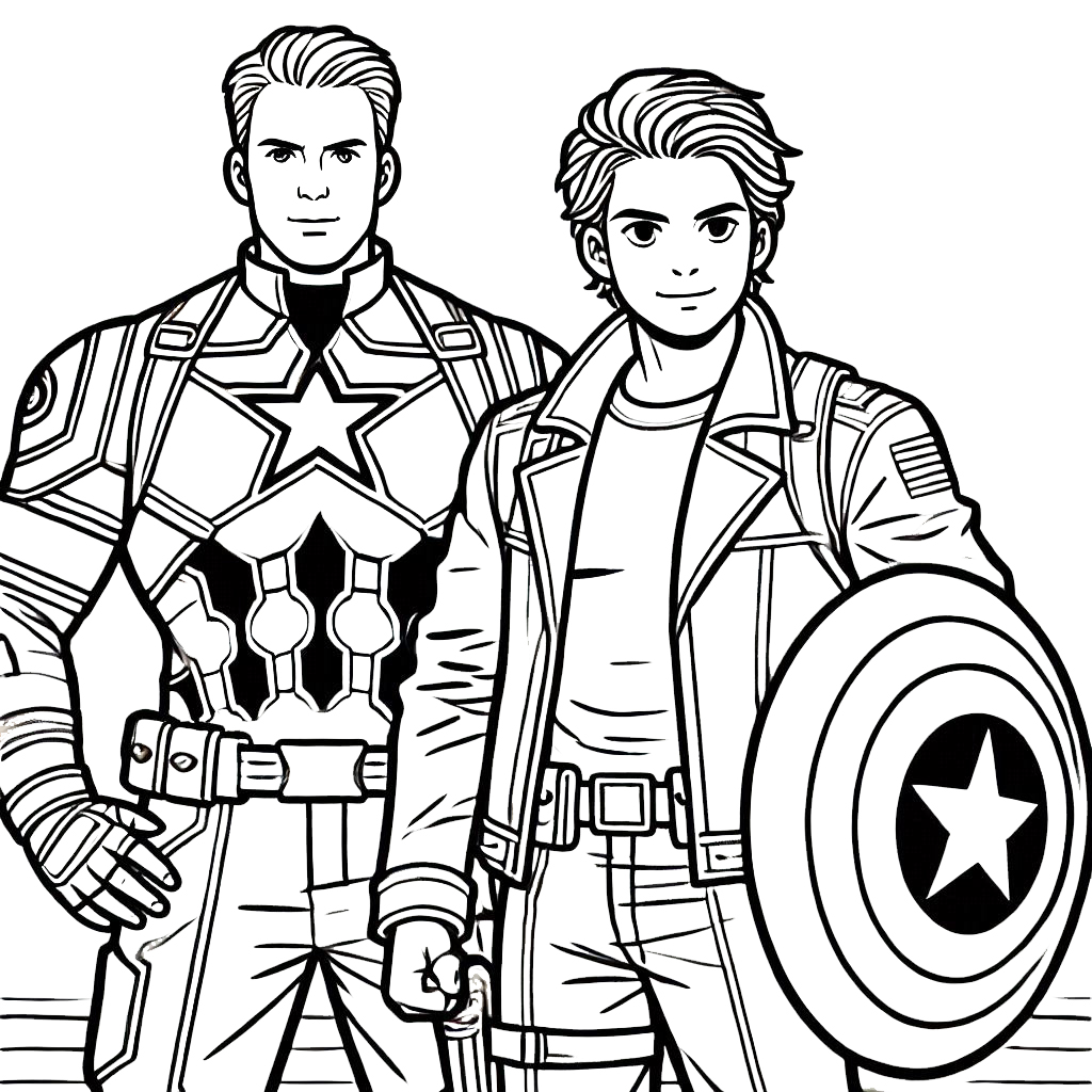 coloriage Captain American à imprimer pdf