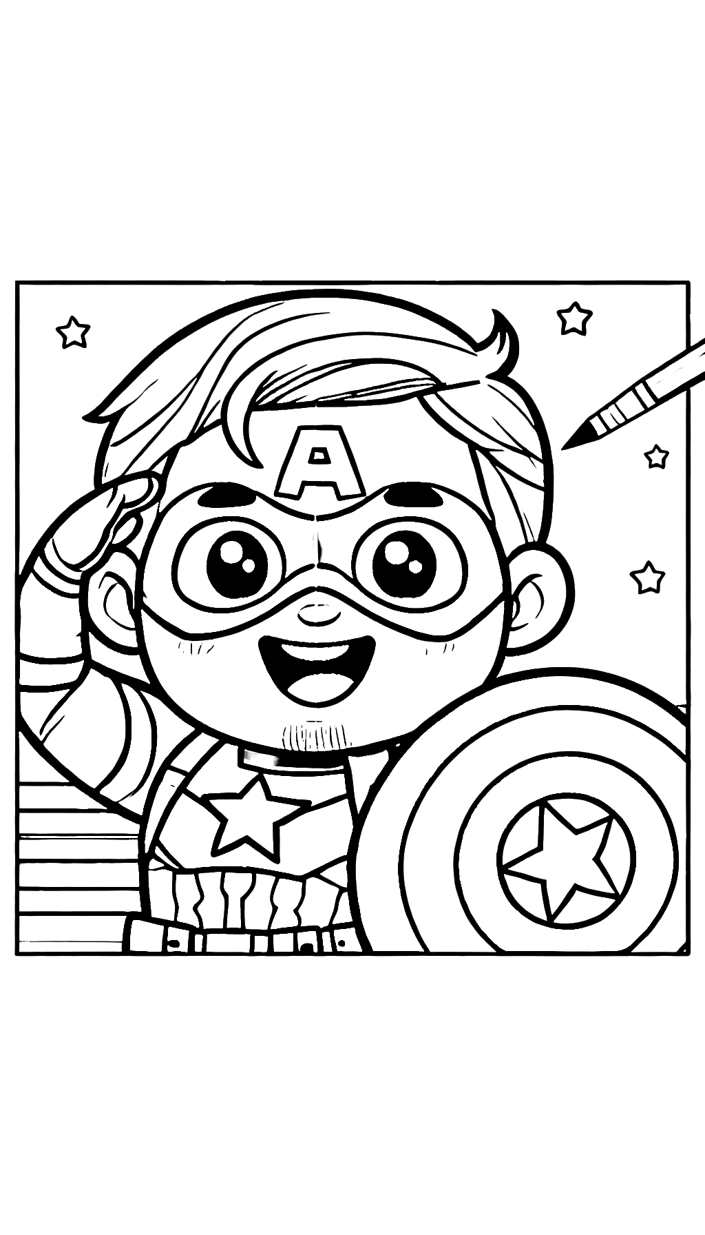 coloriage Captain American et découpage à imprimer