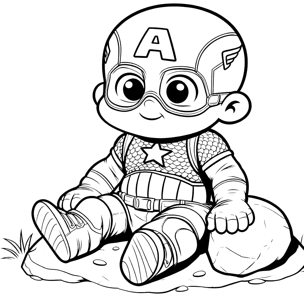 coloriage Captain American pour enfants à télécharger 1