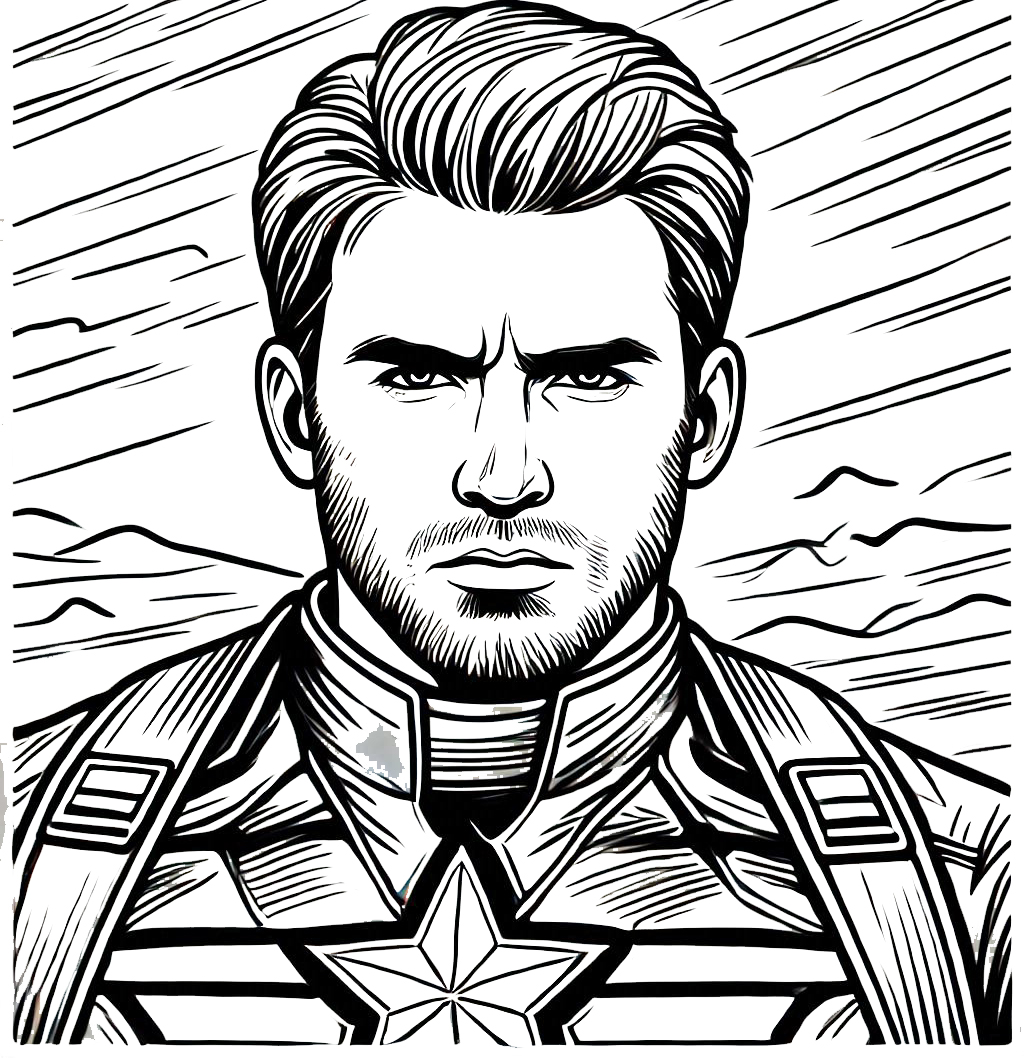 coloriage Captain American pour enfant de 4 ans