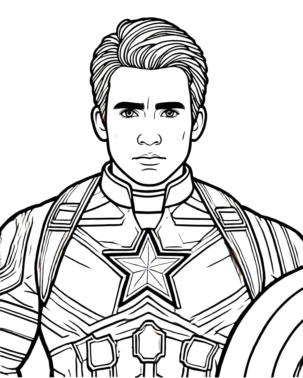 coloriage Captain American pour enfant de 2 ans