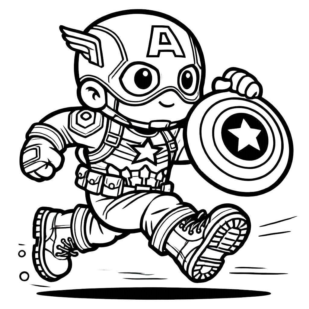 coloriage Captain American et decoupage a imprimer gratuit