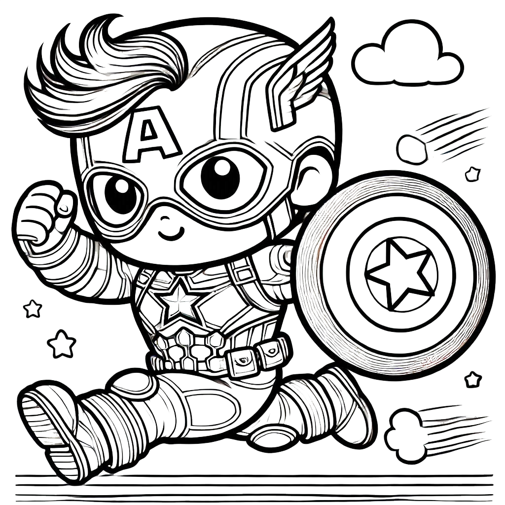 imprimer coloriage Captain American pour enfant