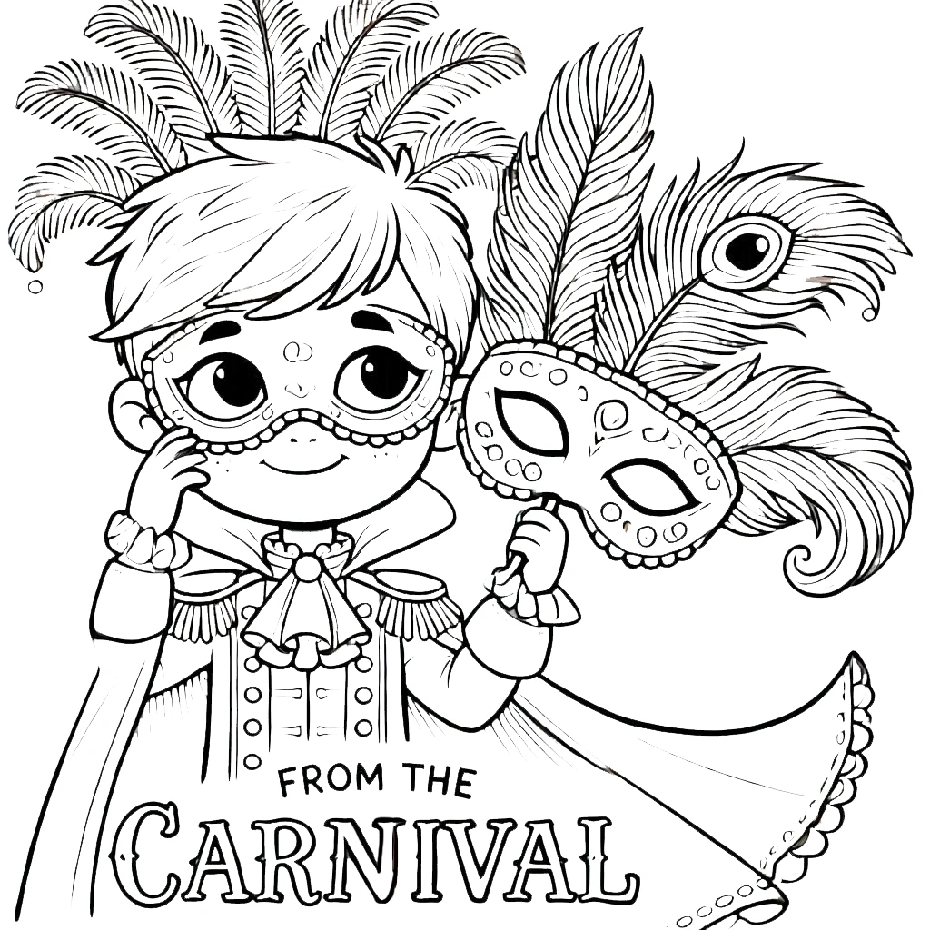 coloriage Carnaval d'enfant a imprimer