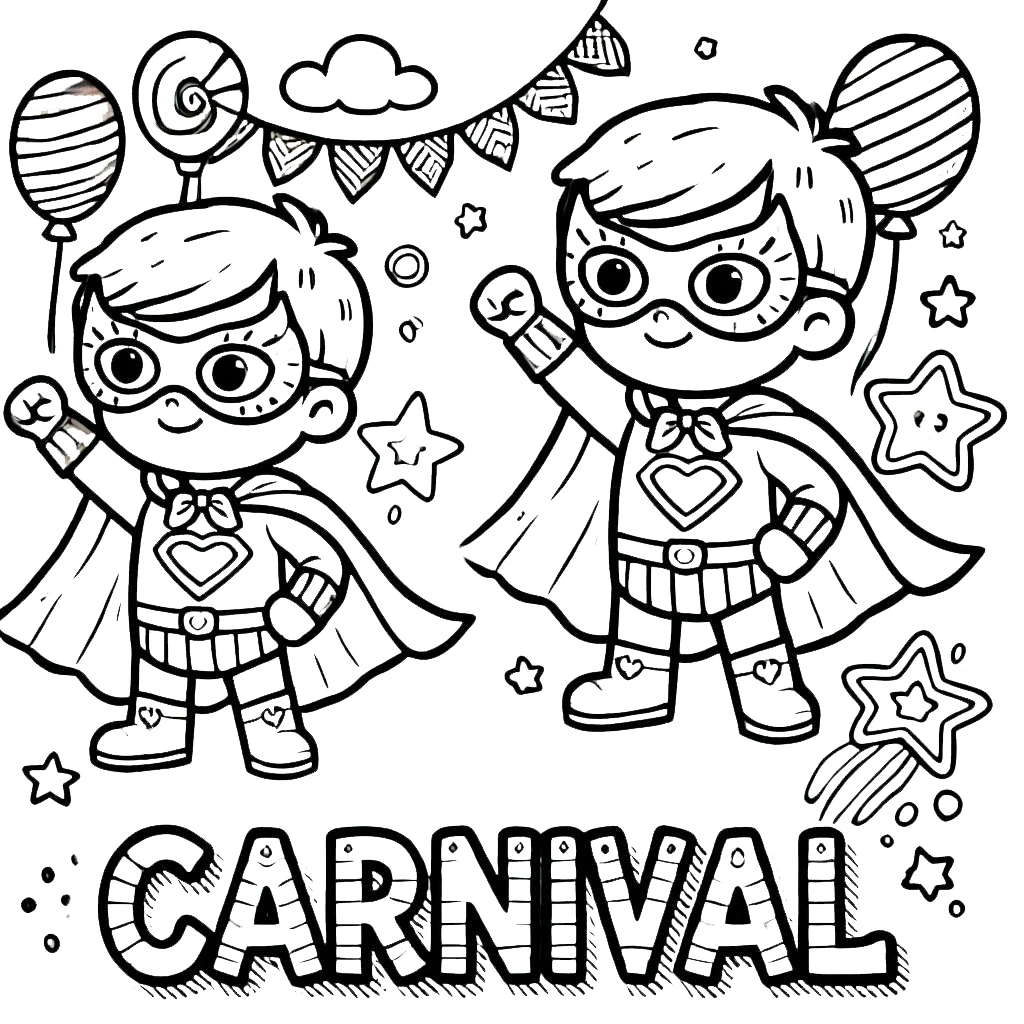 coloriage Carnaval à imprimer a4