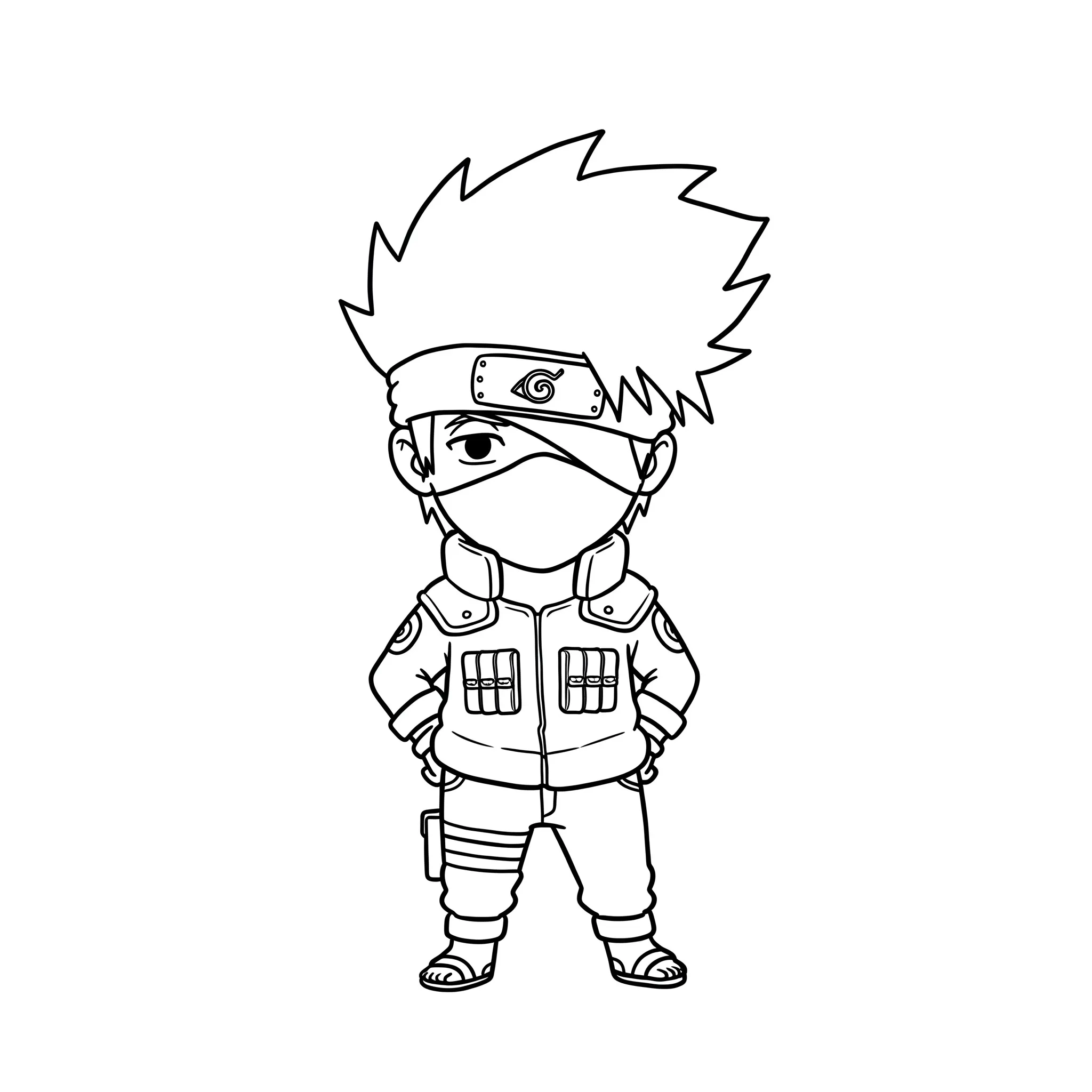 coloriage Chibi Kakashi gratuit à imprimer