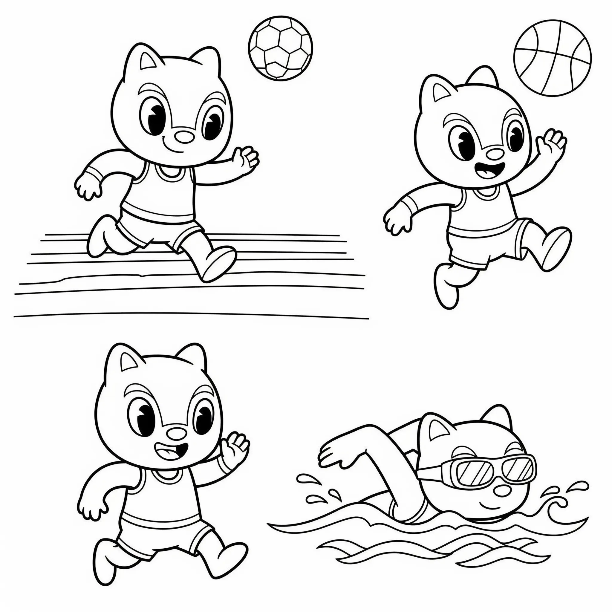 coloriage Diddl Faisant du Sport de pour enfants