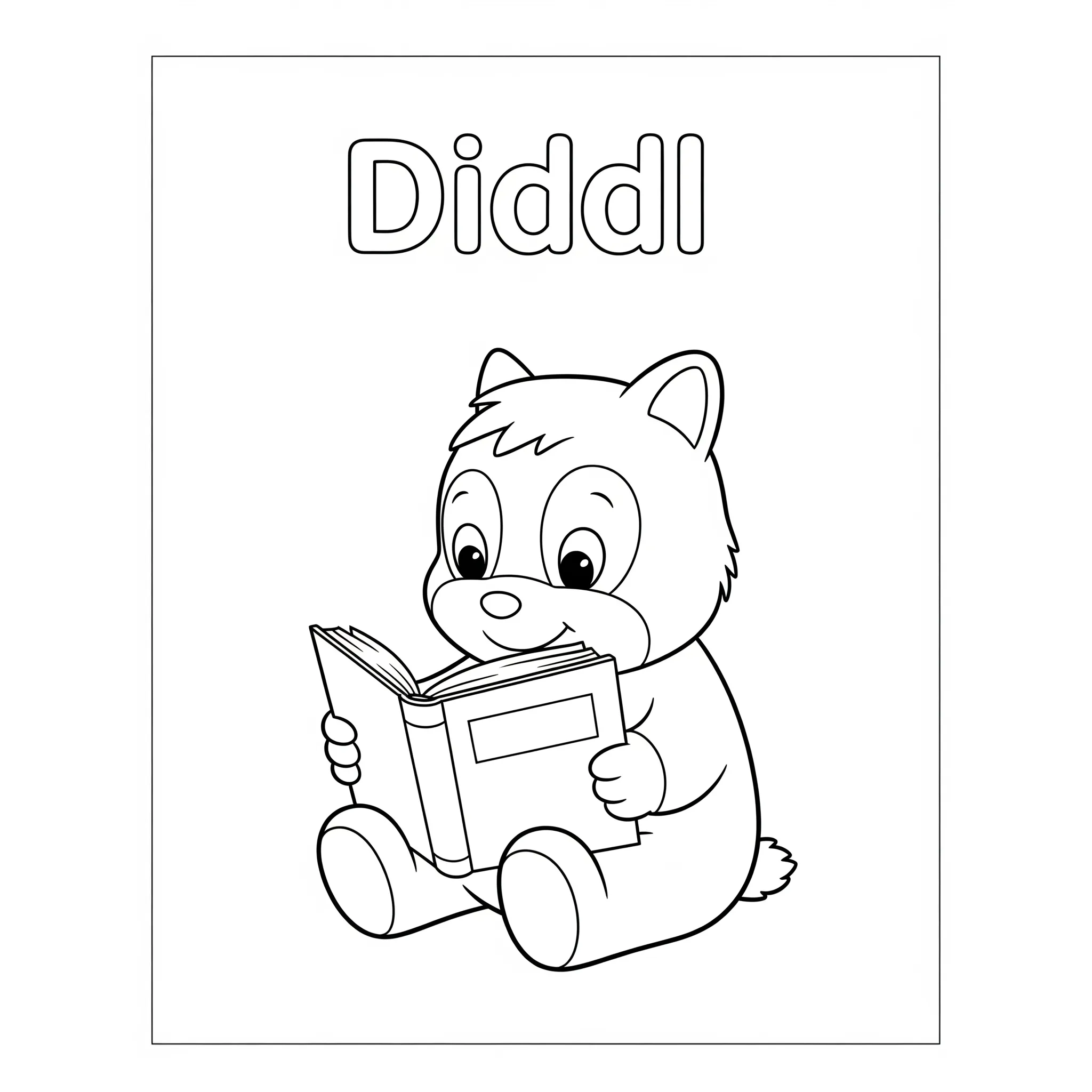 coloriage Diddl en Train de Lire à imprimer pdf gratuit