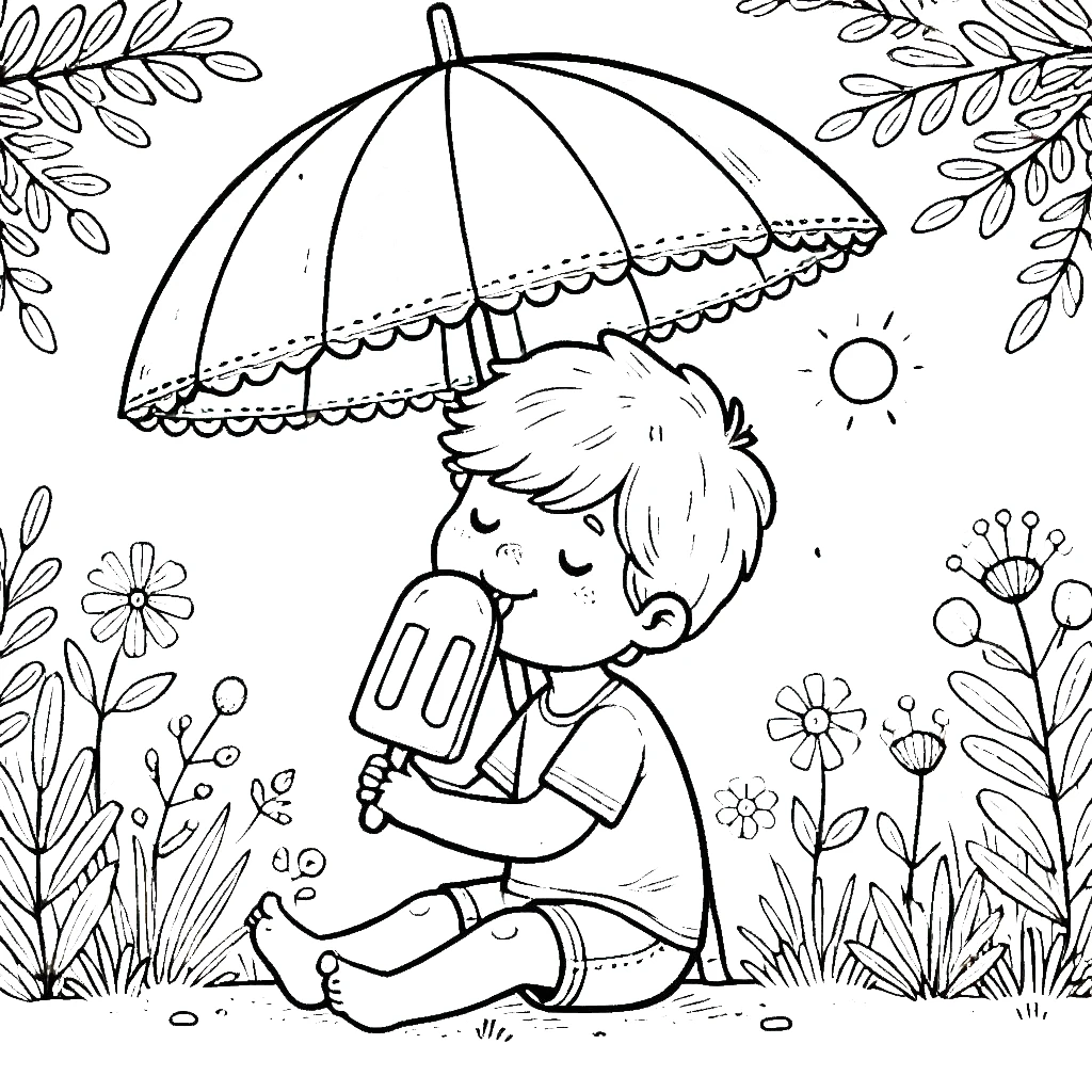 coloriage Été à imprimer pour enfant de 8 ans