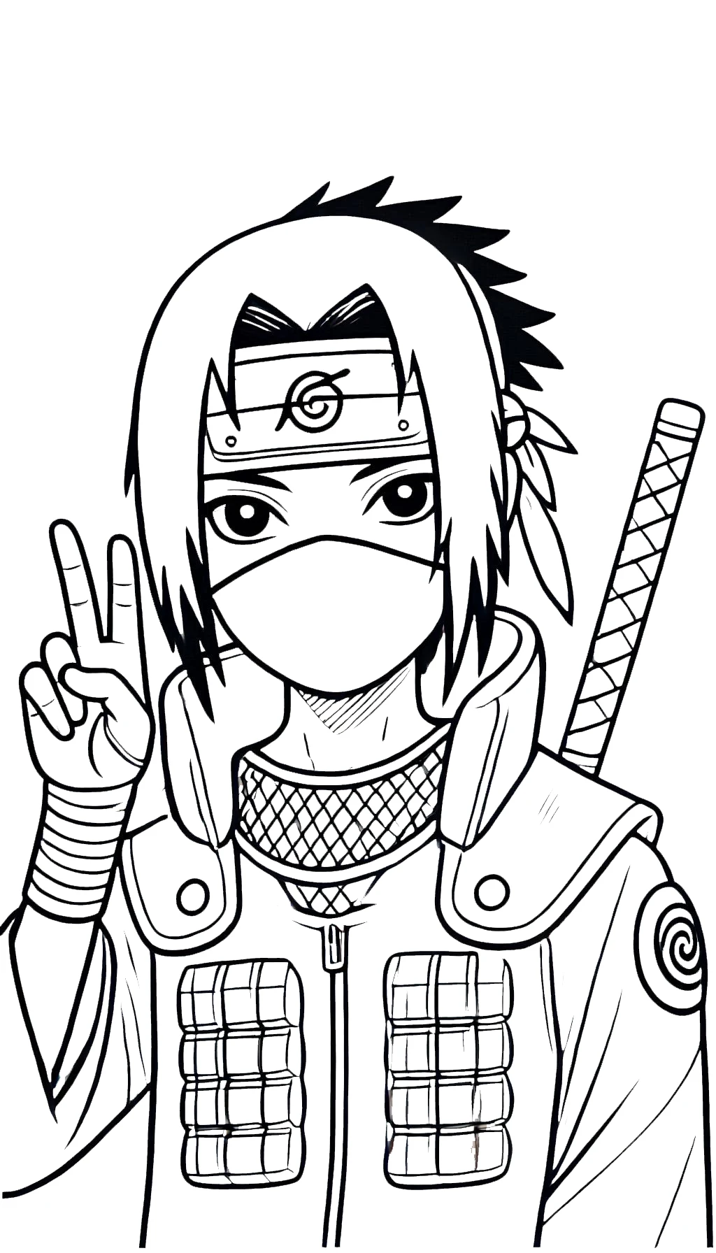 coloriage Itachi à imprimer pour enfant de 3 ans