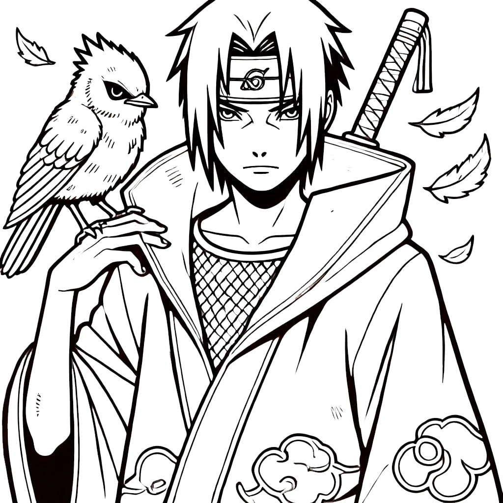 coloriage Itachi a imprimer pour enfant de 4 ans 1