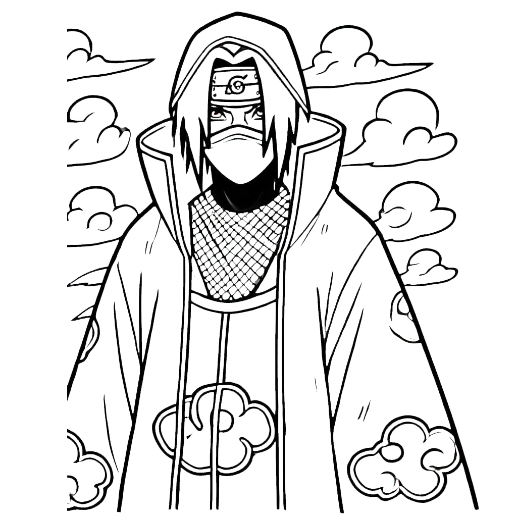 coloriage Itachi à imprimer pour enfant de 4 ans