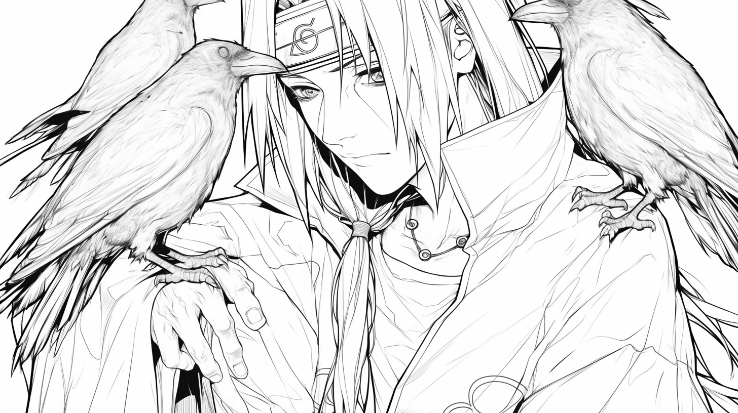 coloriage Itachi à imprimer kawaii