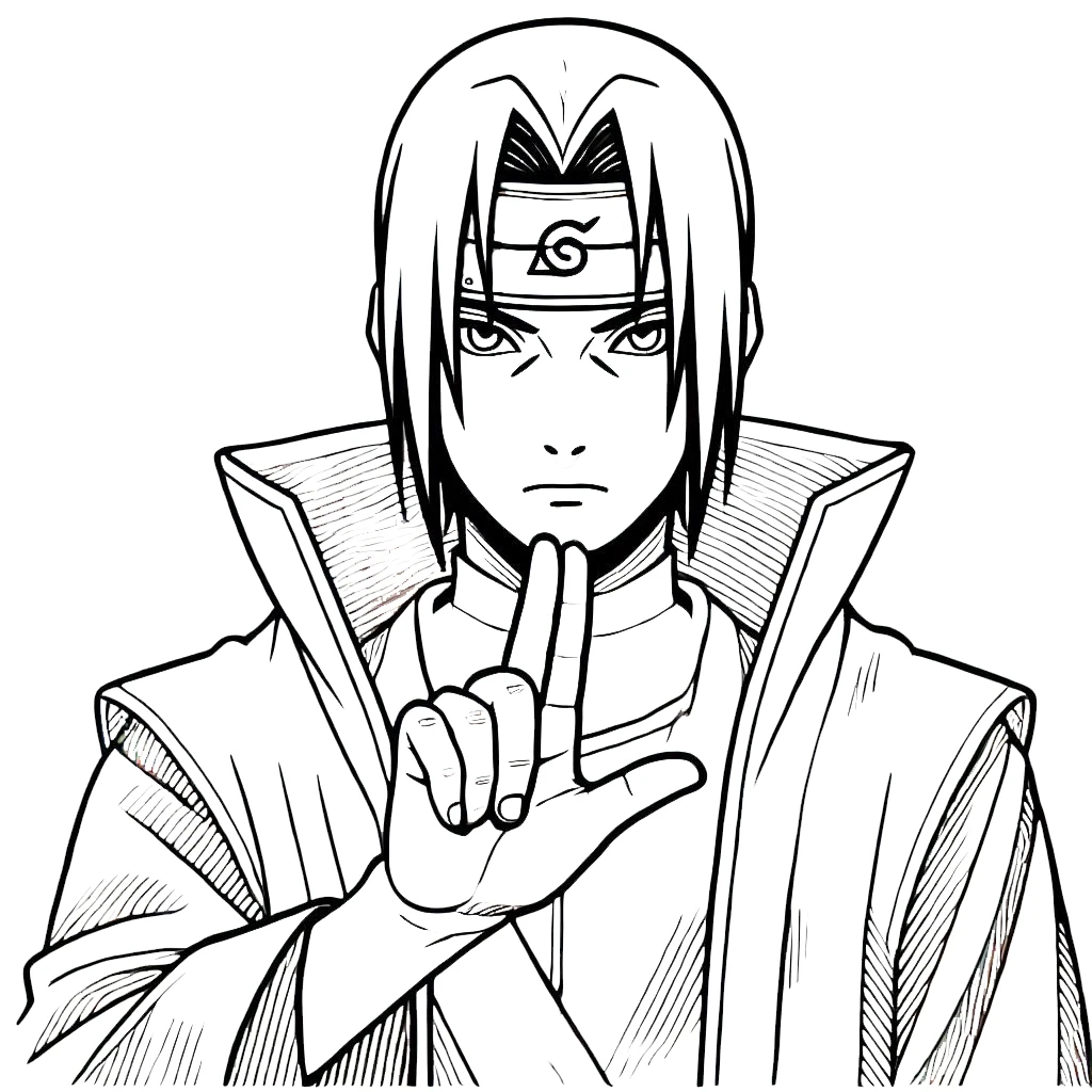 coloriage Itachi pour enfant de 5 ans