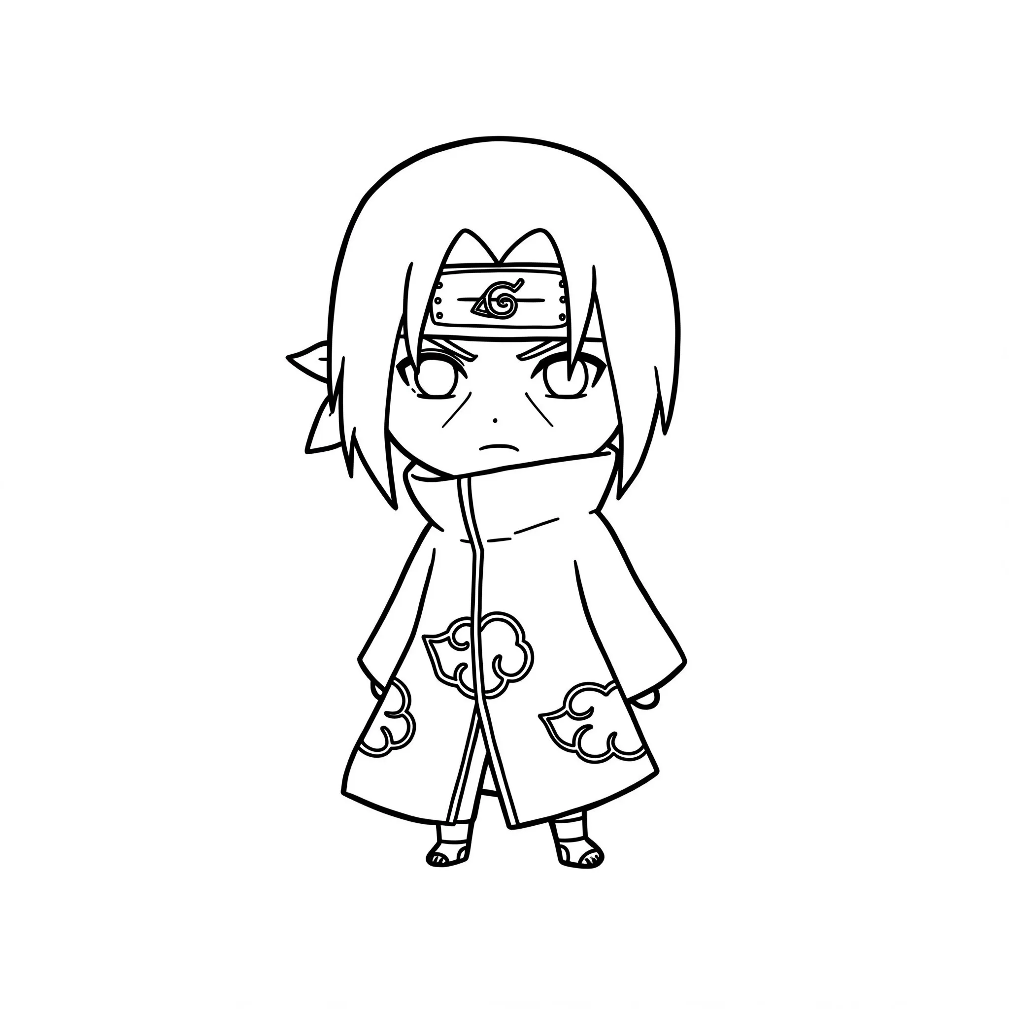 coloriage Itachi chibi pour enfants à télécharger