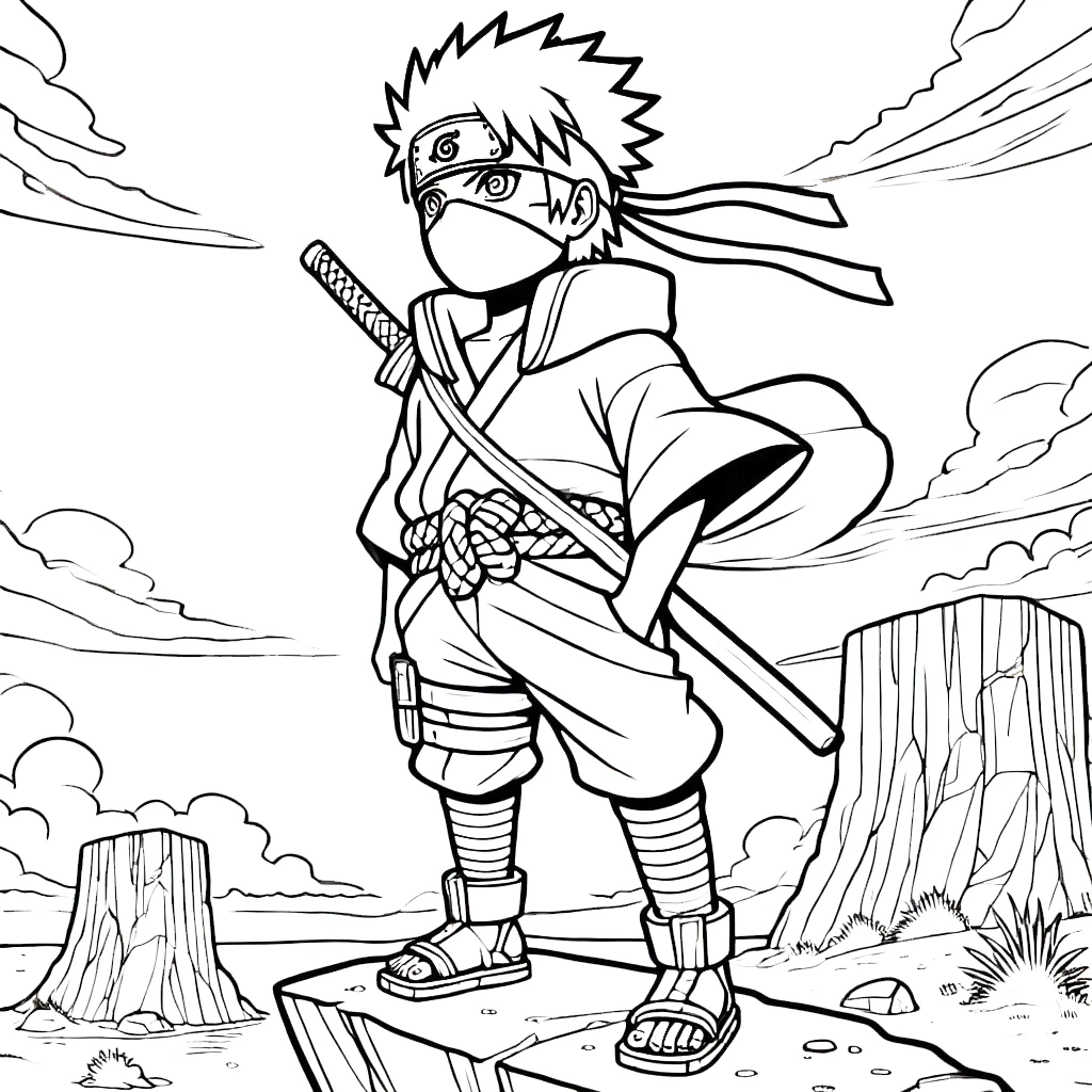 coloriage Kakashi pour enfant de 8 ans 2