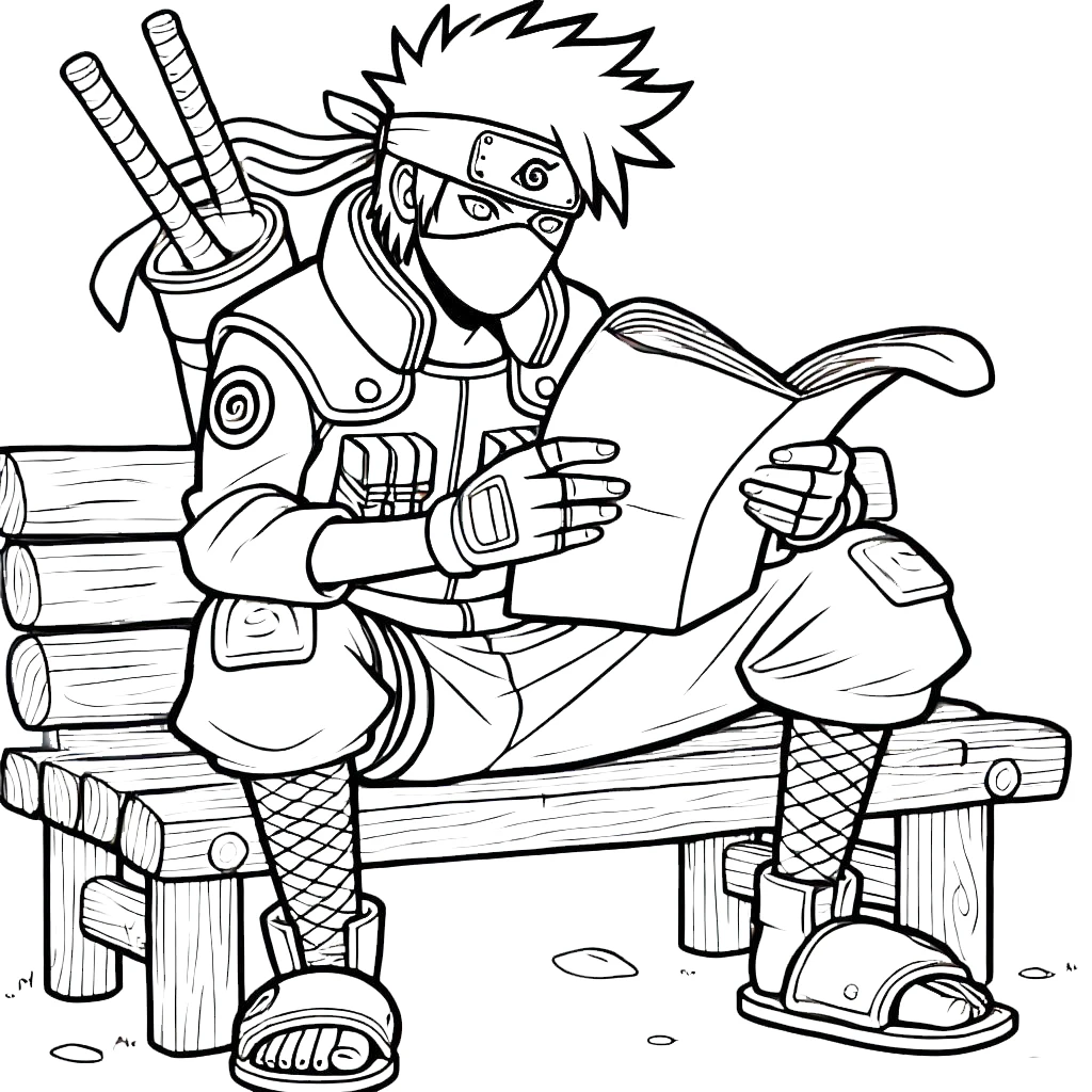 coloriage Kakashi pour enfant de 4 ans 1