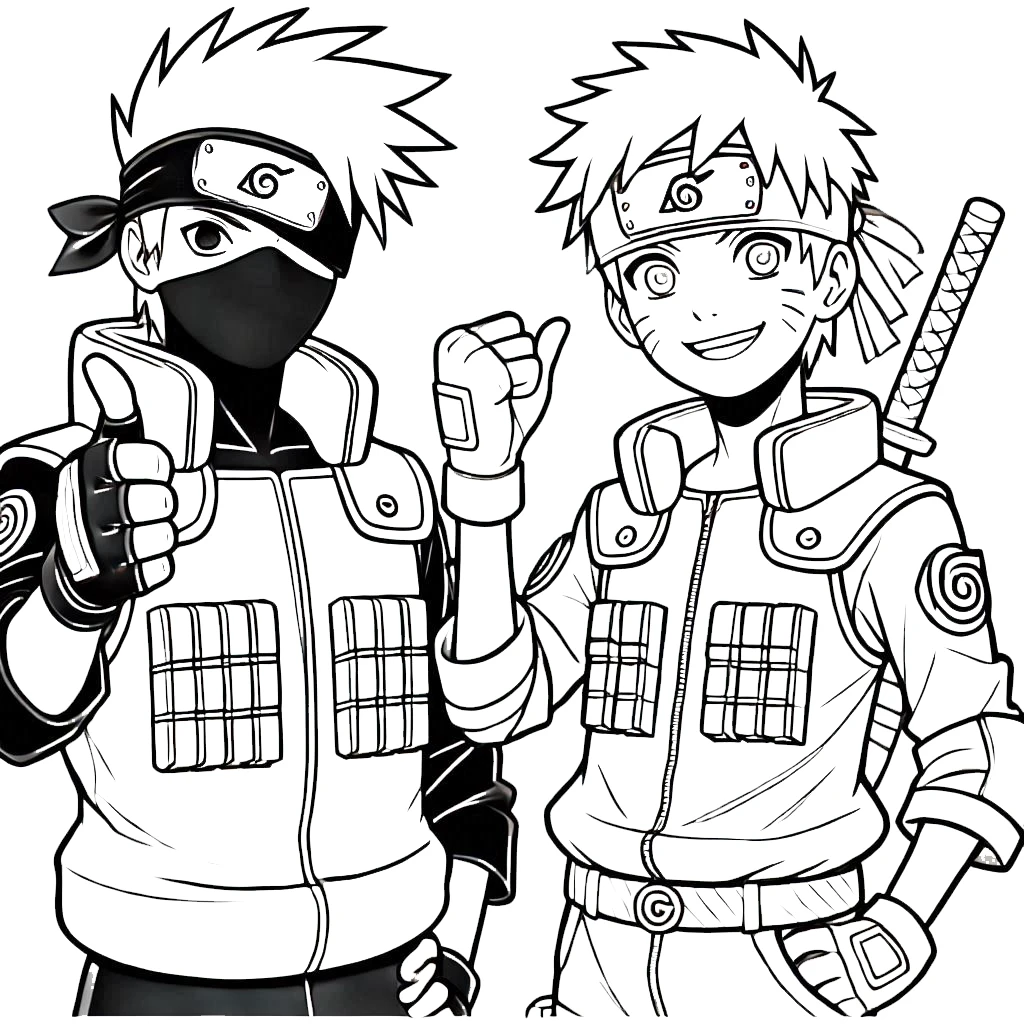 coloriage Kakashi à imprimer pour enfants 1