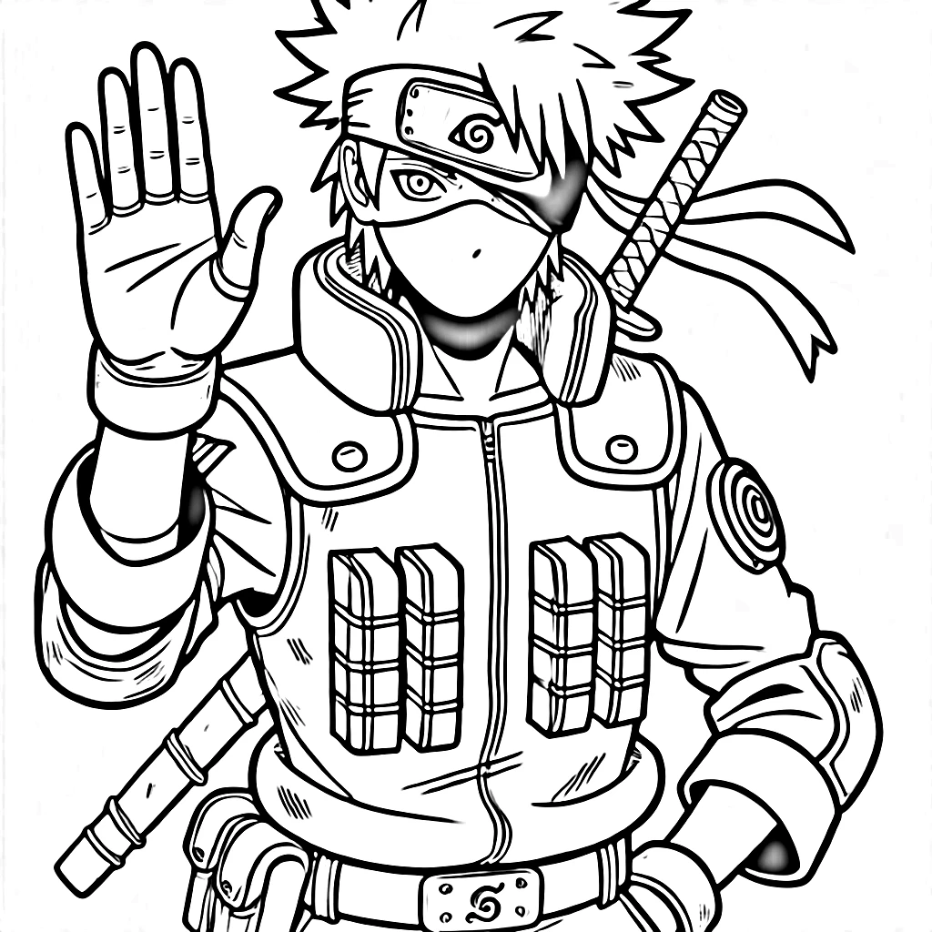 coloriage Kakashi pour enfant de 5 ans