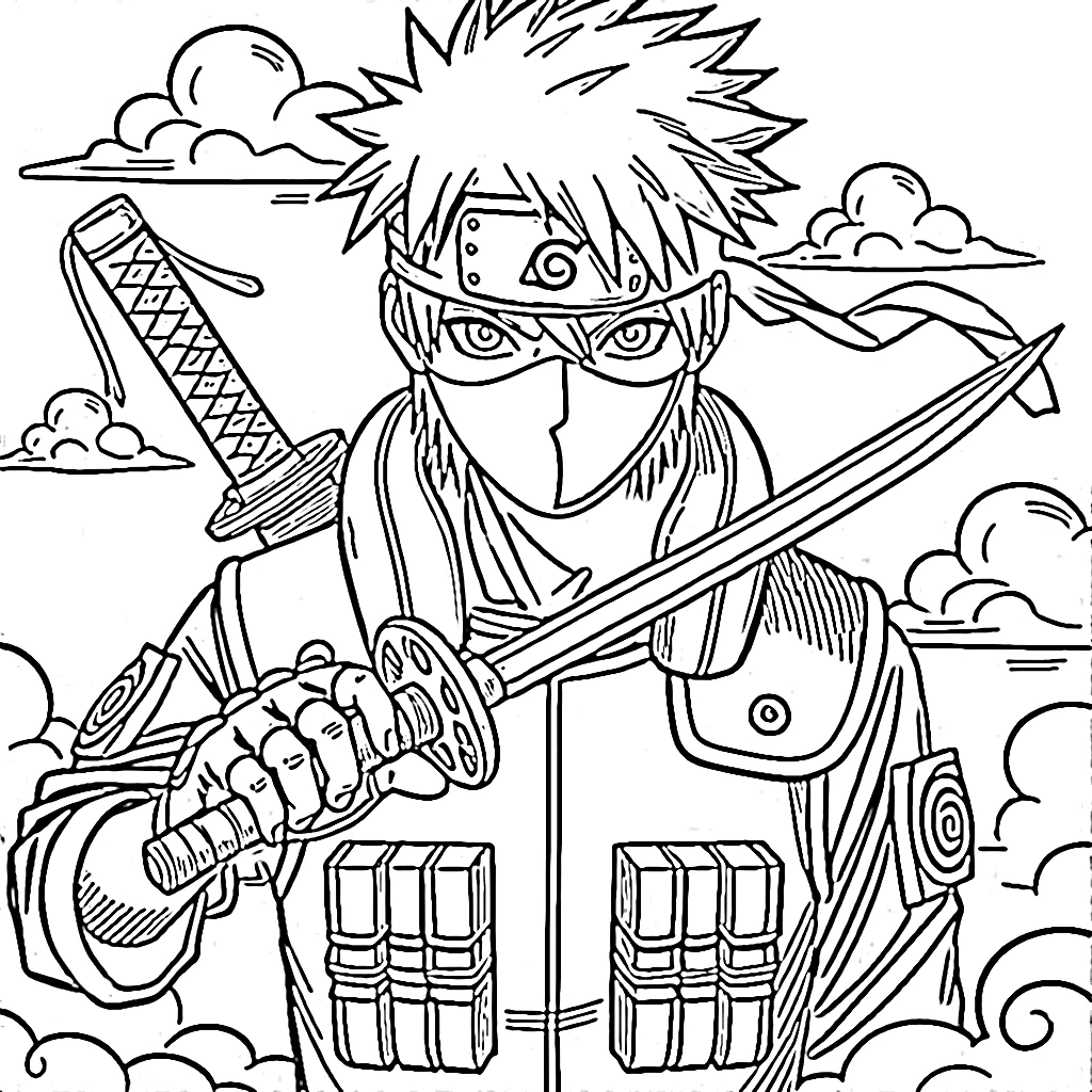 coloriage Kakashi en ligne 1