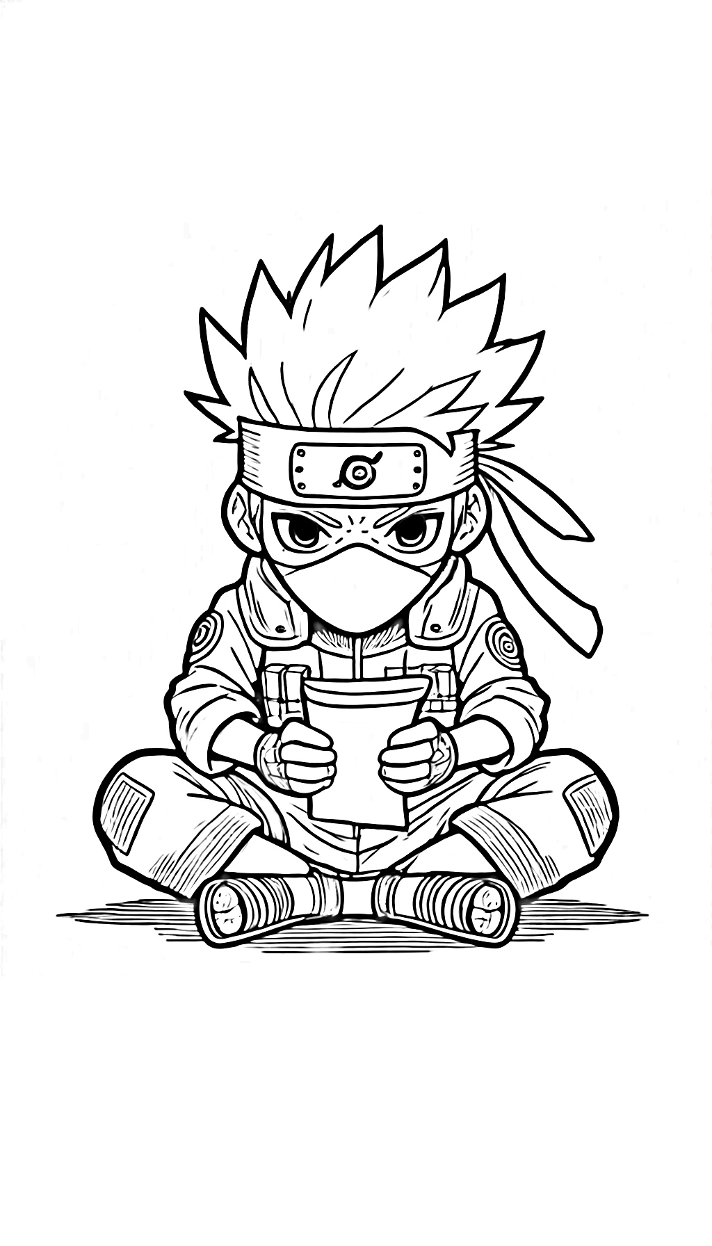 coloriage Kakashi pour enfant de 3 ans