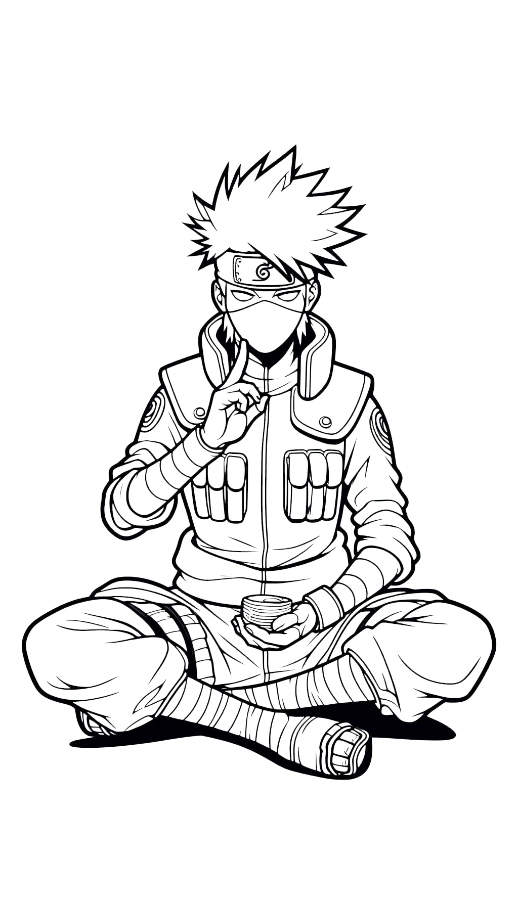 coloriage Kakashi pour enfant de 8 ans