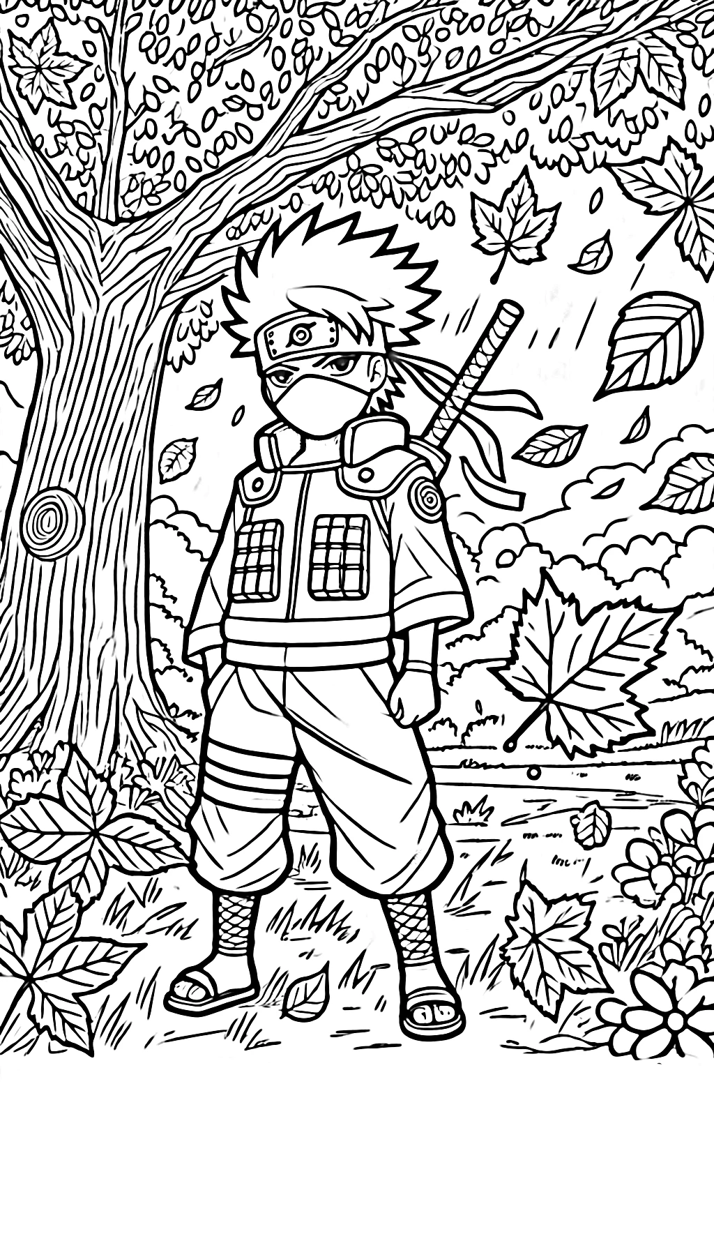 coloriage Kakashi pour enfants à imprimer