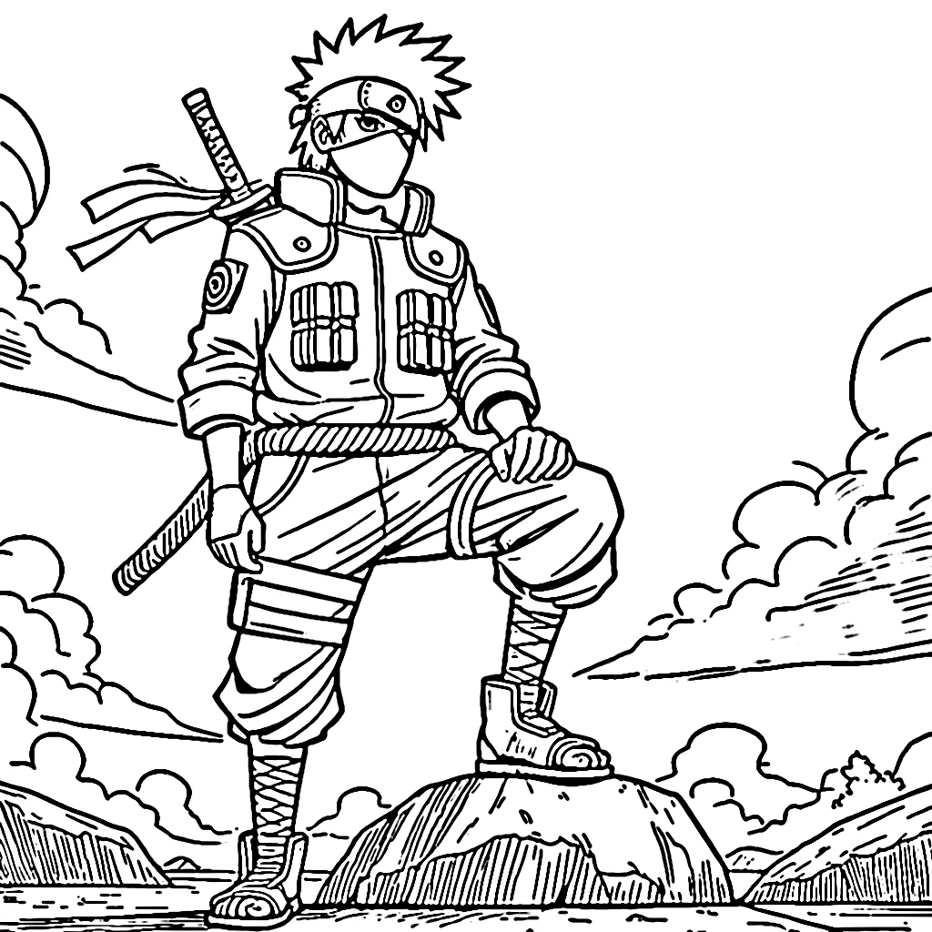 coloriage Kakashi gratuit à imprimer 4