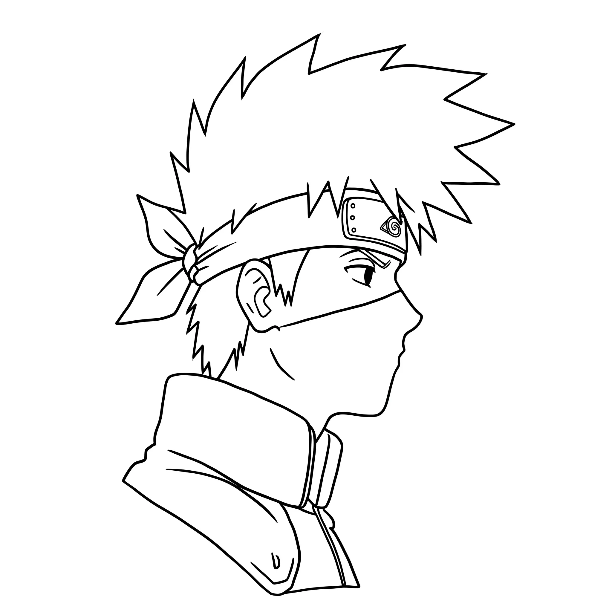 image pour coloriage Kakashi de profil enfant