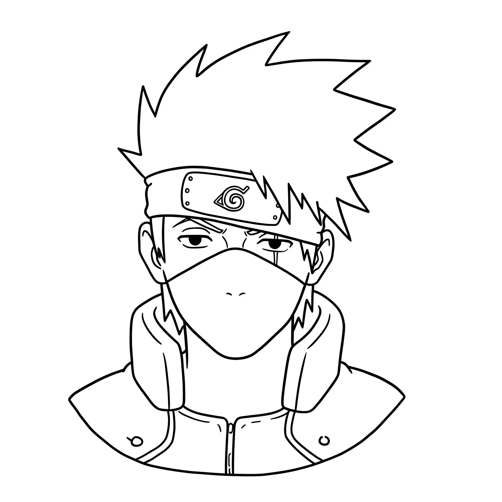 coloriage Kakashi en buste à imprimer pdf gratuit