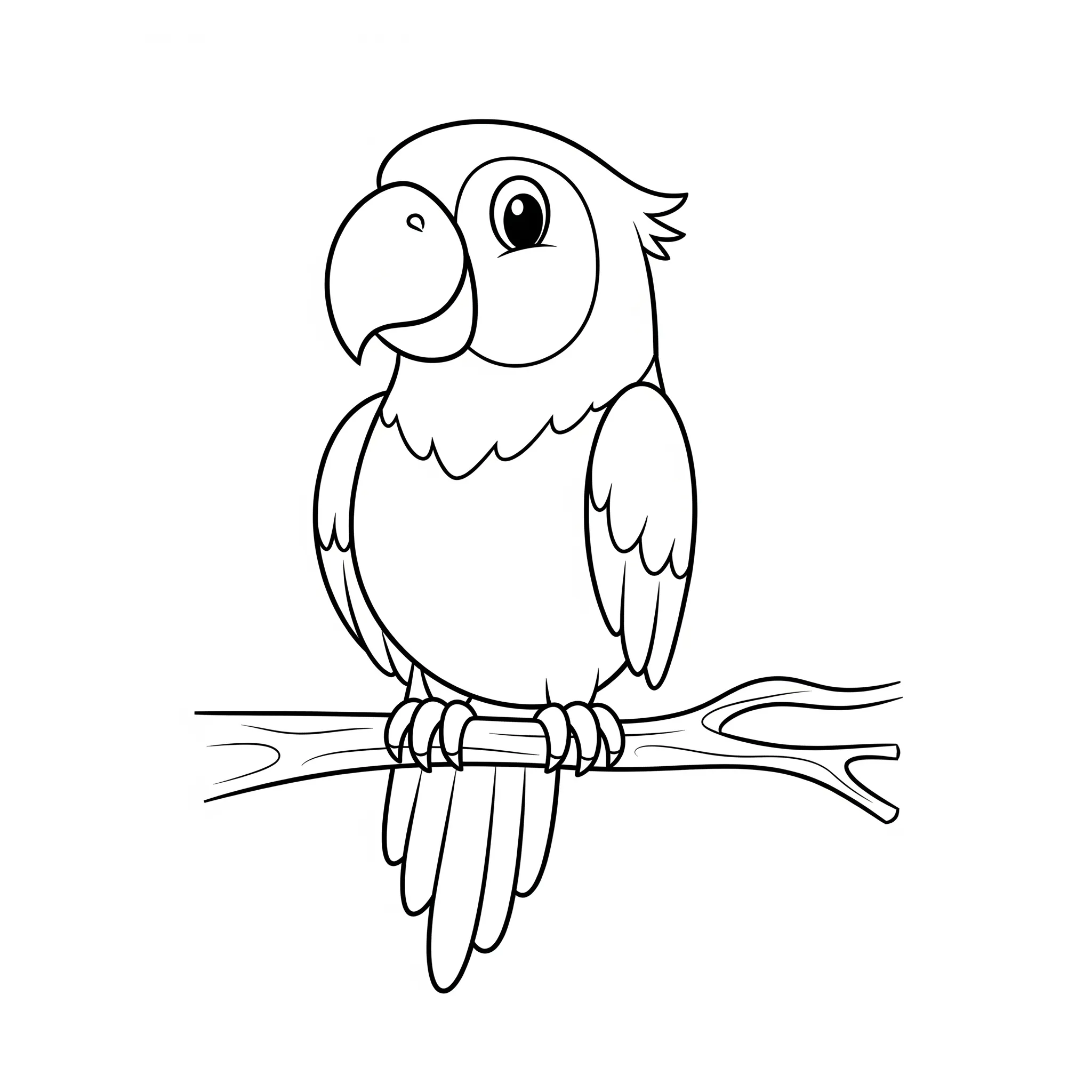 coloriage Le Perroquet sur sa branche à imprimer pour enfant de 8 ans