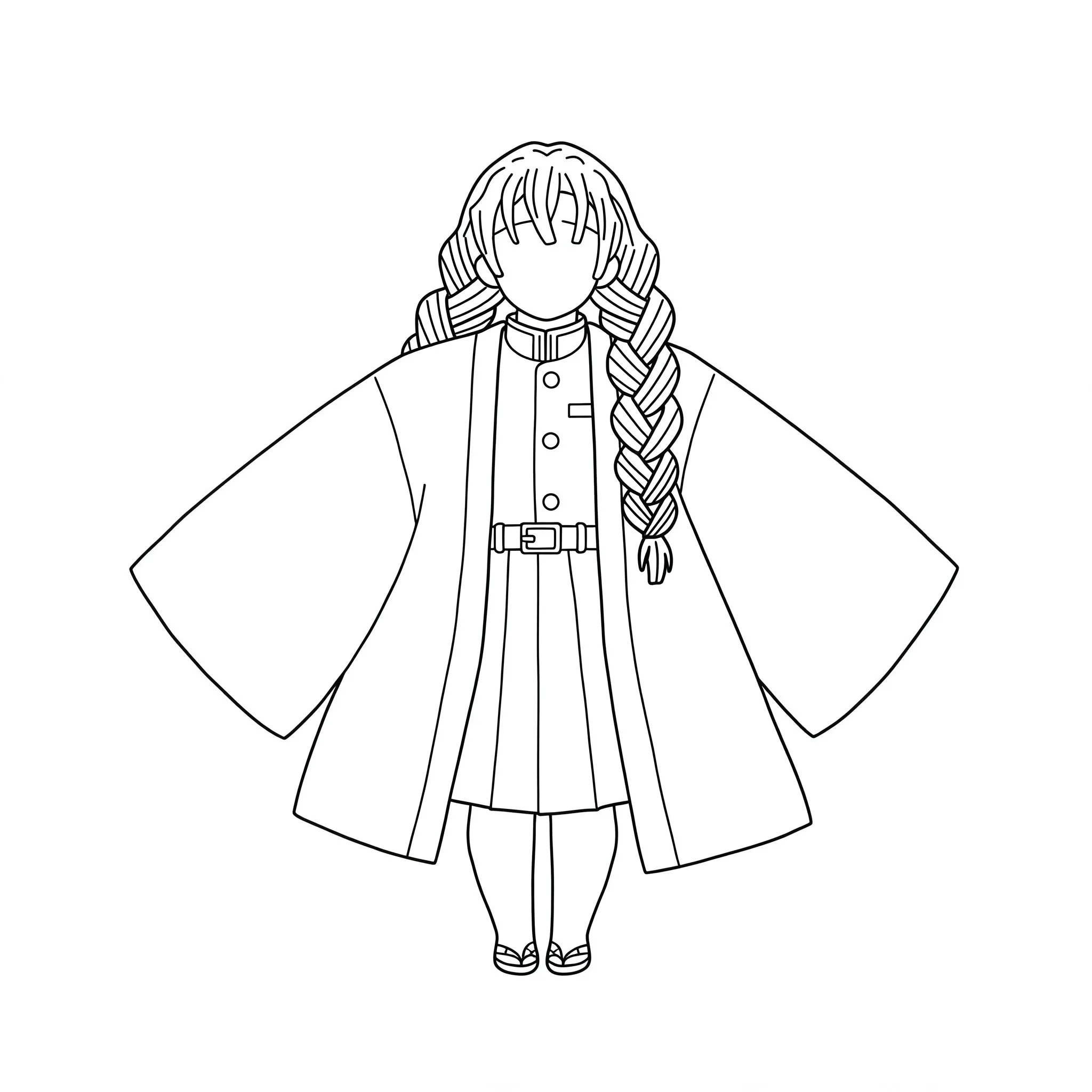 coloriage Le haori de Mitsuri à imprimer pour enfant de 6 ans