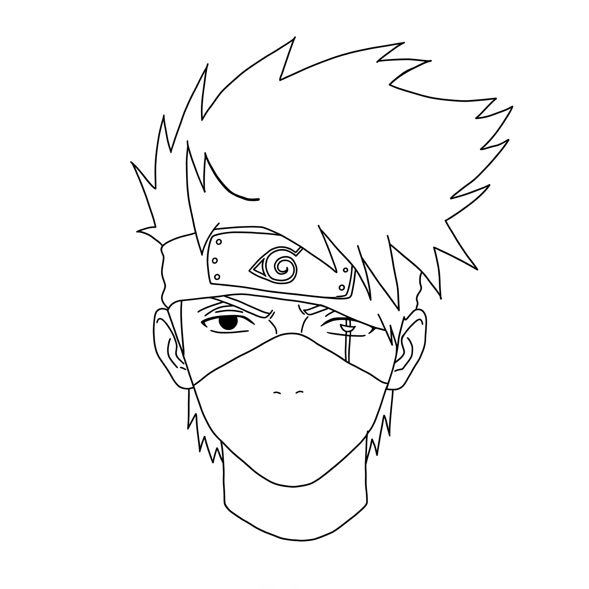 coloriage Le visage de Kakashi (masque partiel) gratuit à imprimer