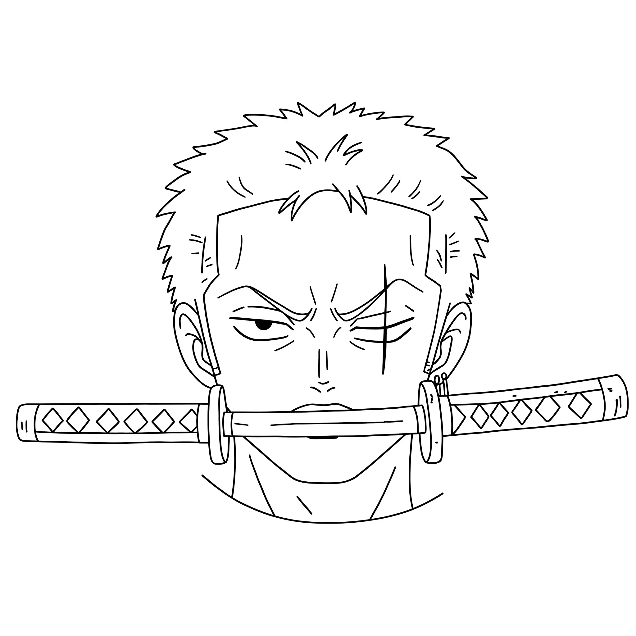 coloriage Le visage de Zoro pour enfant de 2 ans