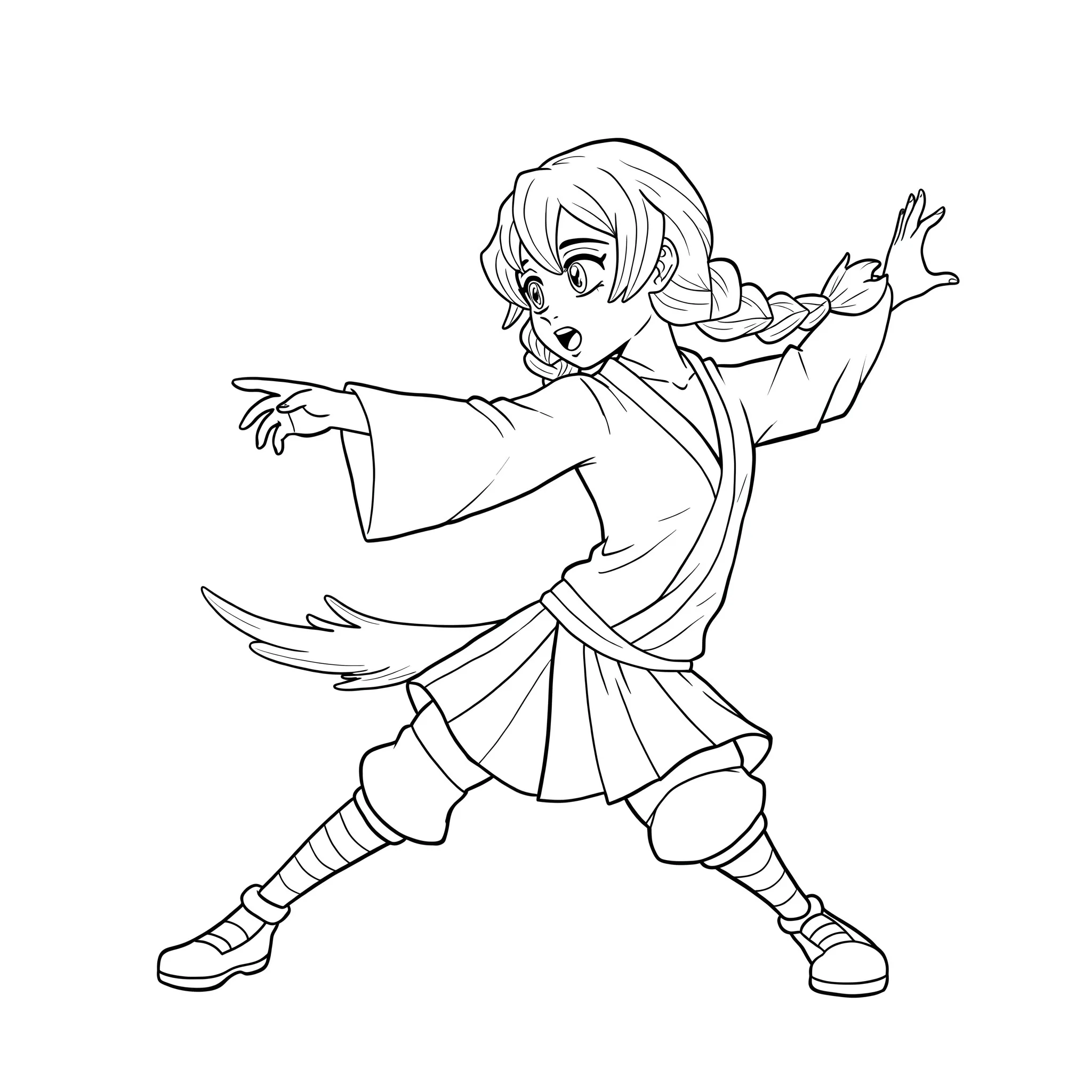 image de coloriage Mitsuri en action pour enfant