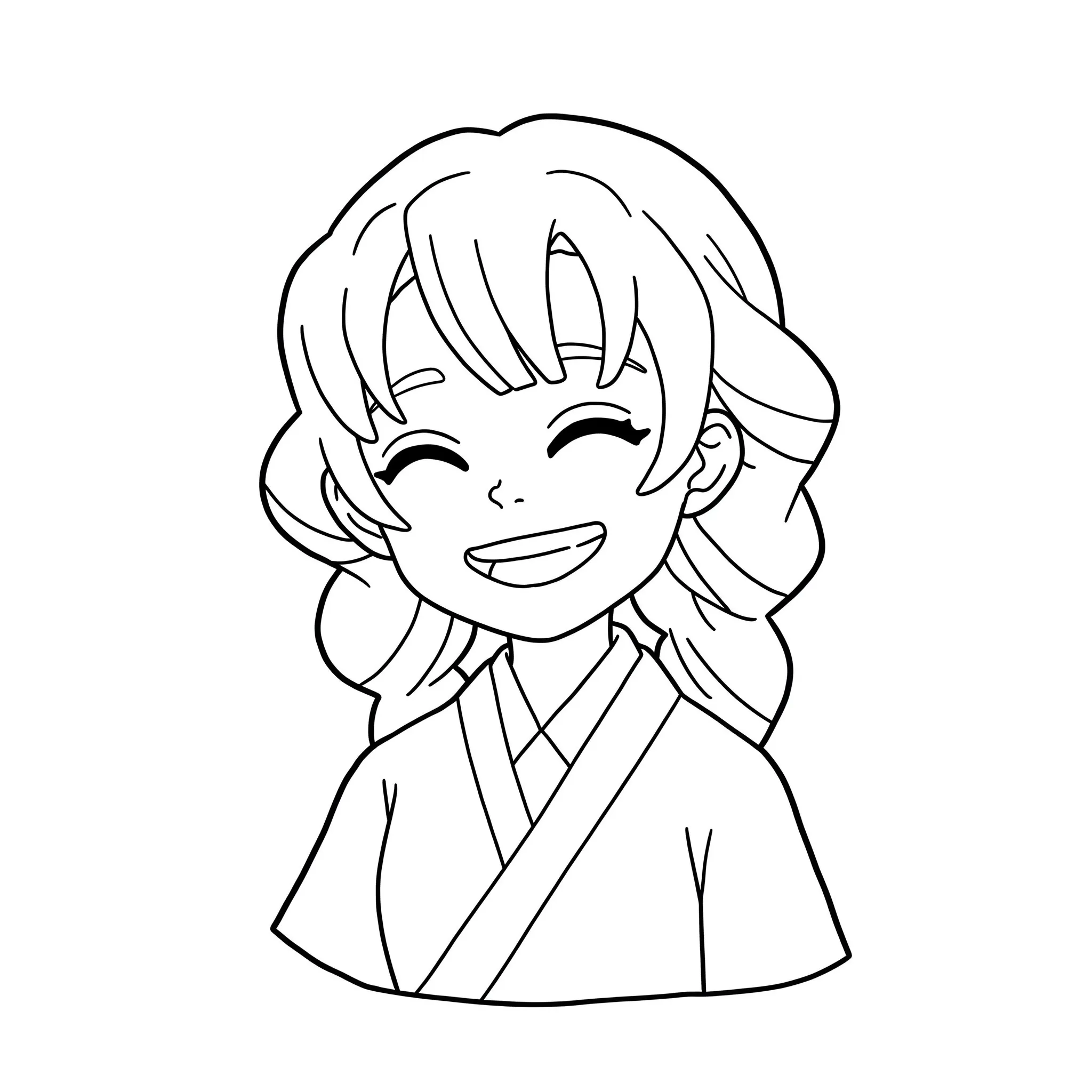 coloriage Mitsuri souriante pour bebe a imprimer
