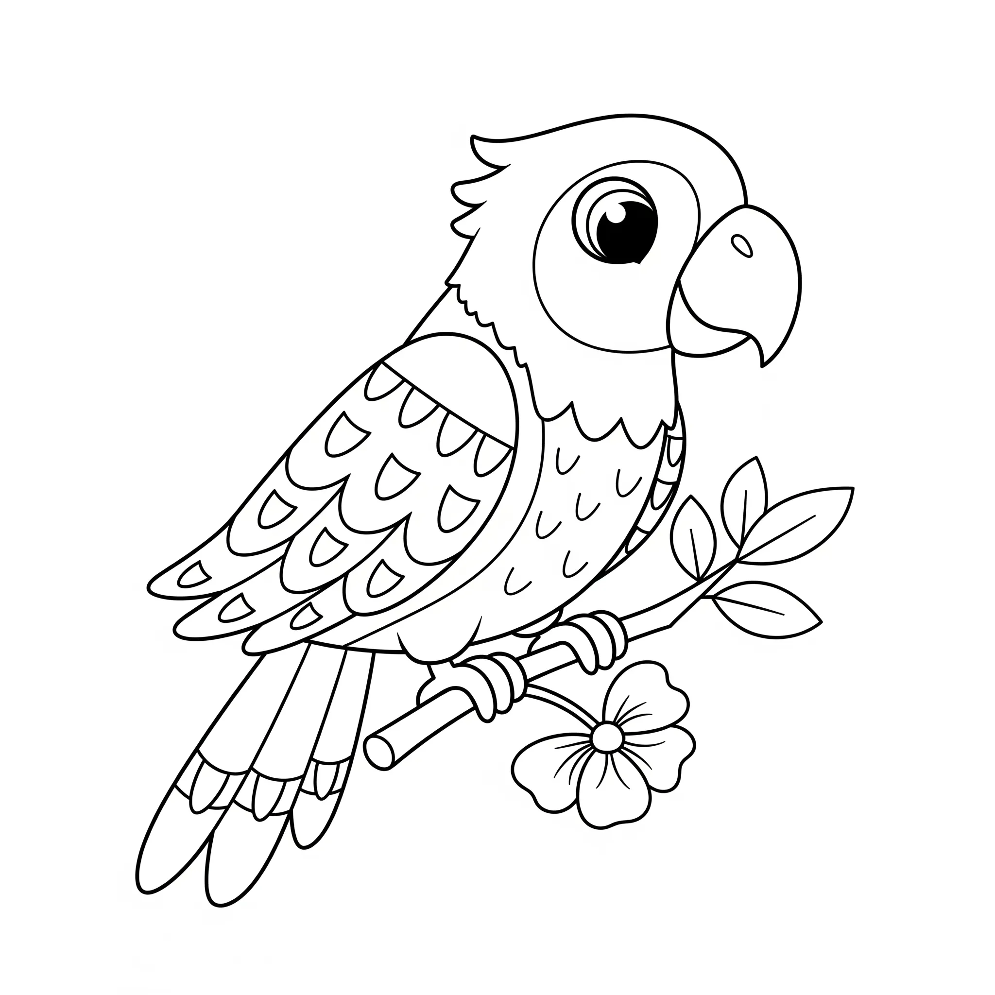 coloriage Motifs de plumes de perroquet à imprimer pour enfant de 7 ans