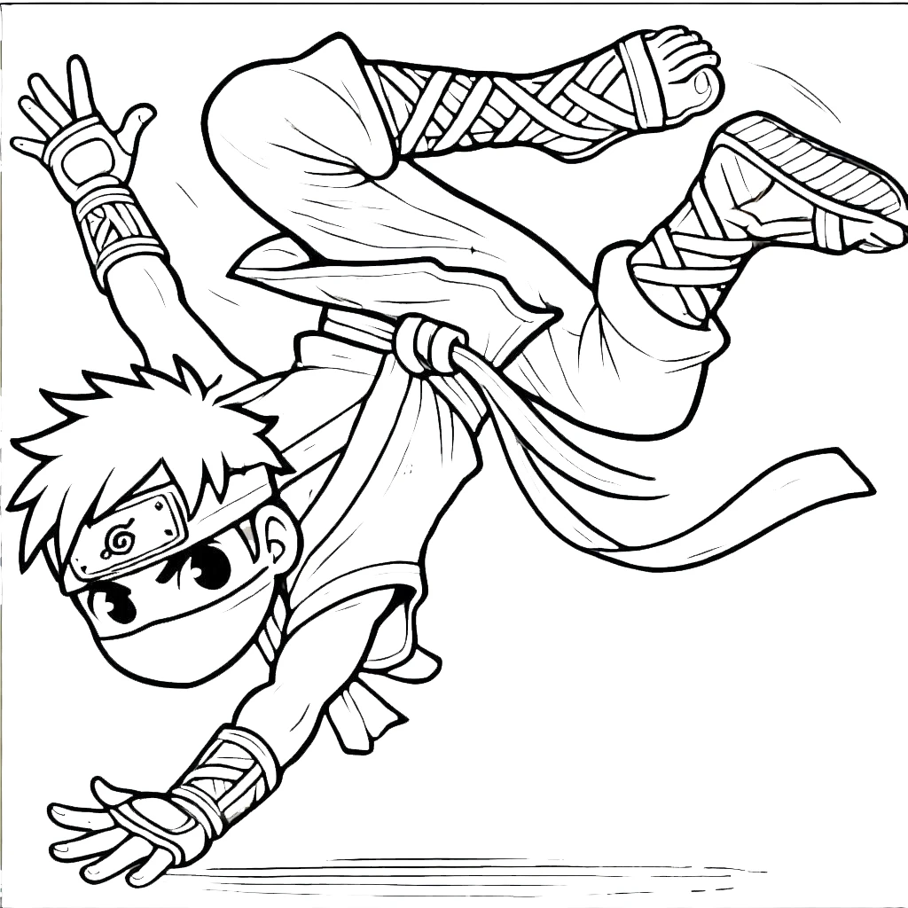 coloriage Ninja pour enfant de 8 ans