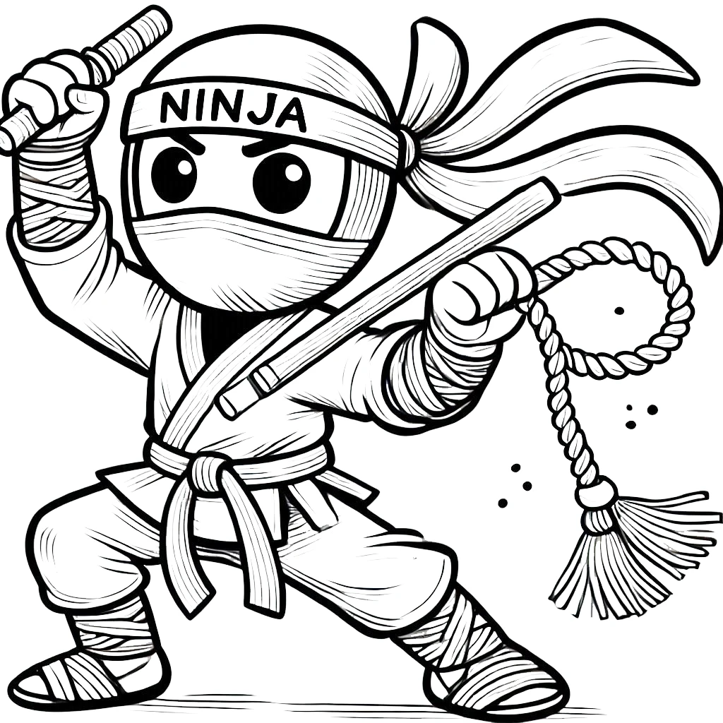 coloriage Ninja de pour enfants