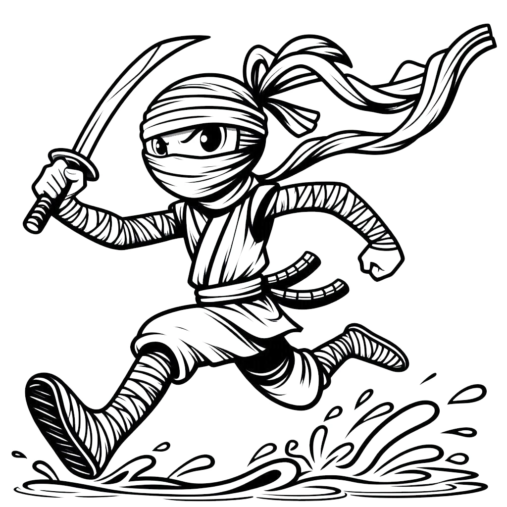 coloriage Ninja à imprimer a4 1