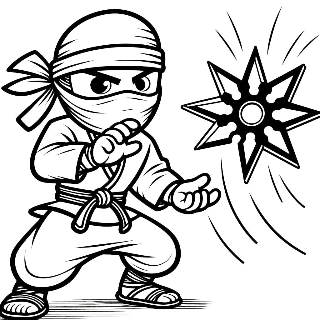 coloriage Ninja pour enfant de 10 ans 1