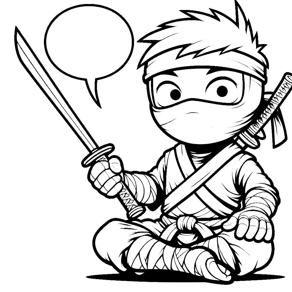 coloriage Ninja a colorier en ligne gratuitement