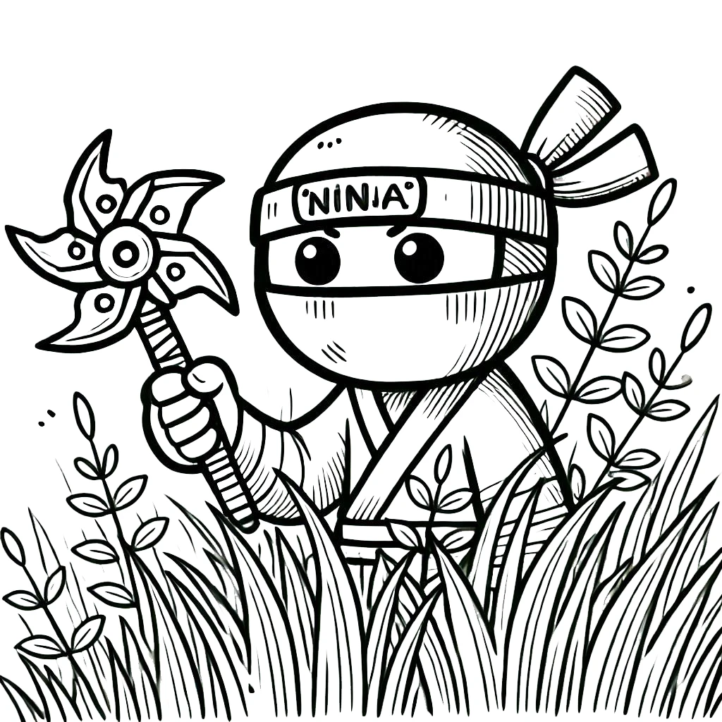 coloriage Ninja educatif pour enfant