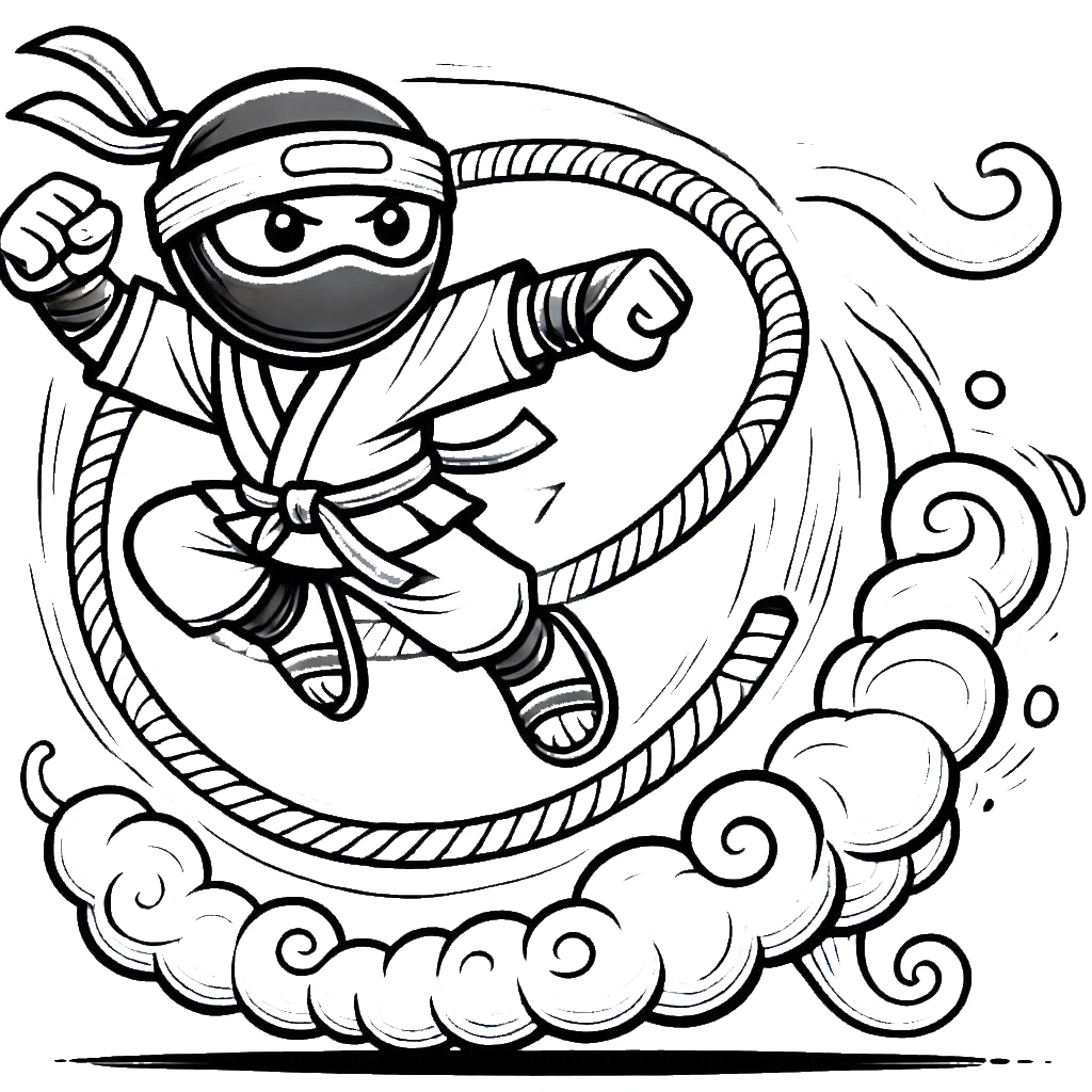 coloriage Ninja gratuit a imprimer